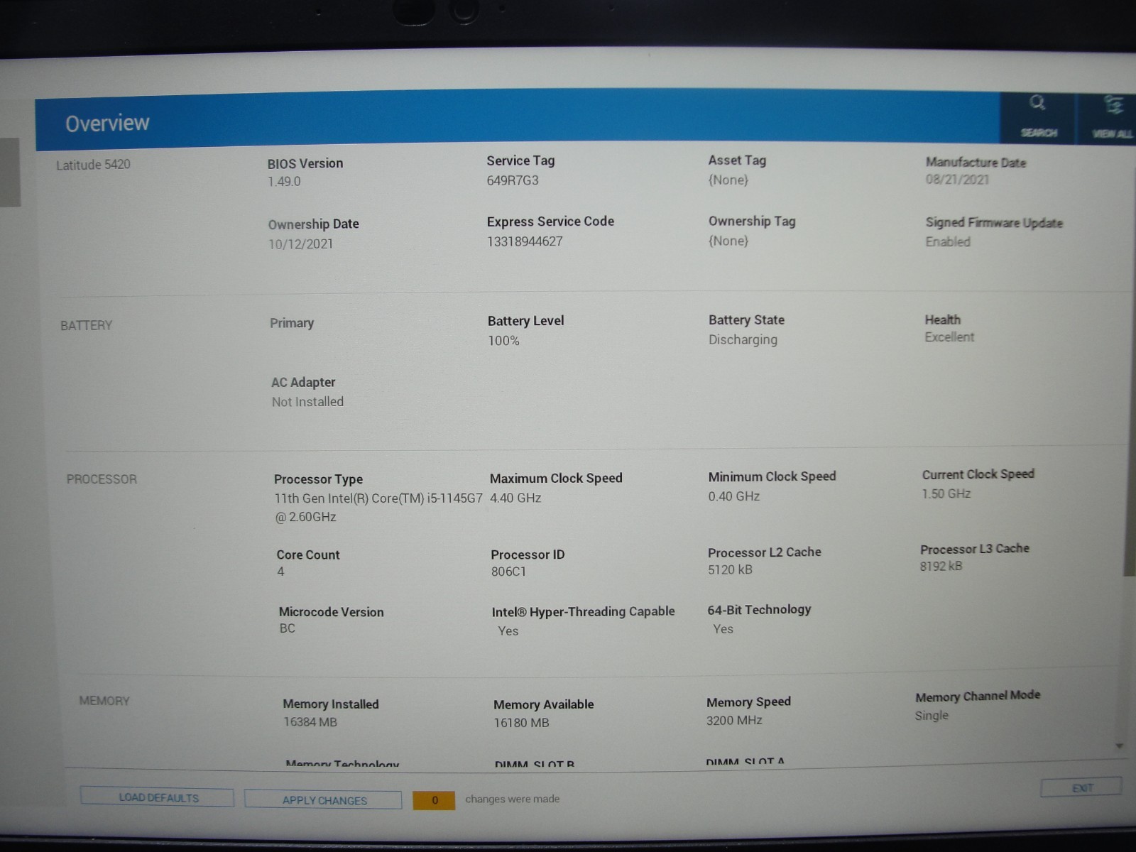 Dell Latitude 5420 14″FHD Core i5-1145G7 2.6GHz 16GB RAM 512GB SSD Intel Iris Xe