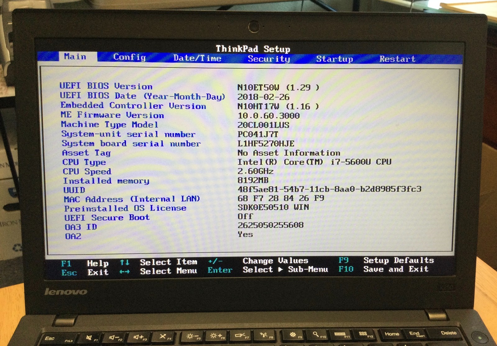 Pop!_OS 22.04 LTS Lenovo Thinkpad X250 12.5″ i7 5600U 2.6GHz 8GB Ram 240GB SSD