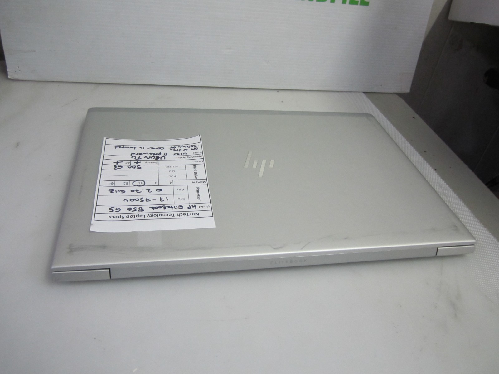 HP EliteBook 850 G5 I7-7500U 2.70GHZ 16GB 500GB M2SSD UBUNTU LAPTOP + AC READ