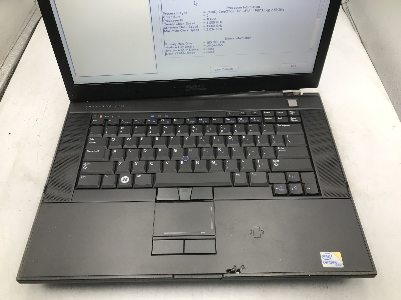DELL LATITUDE E6500 – BOOTS TO BIOS – INTEL CORE 2 DUO – 2GB RAM – READ DESC -BB