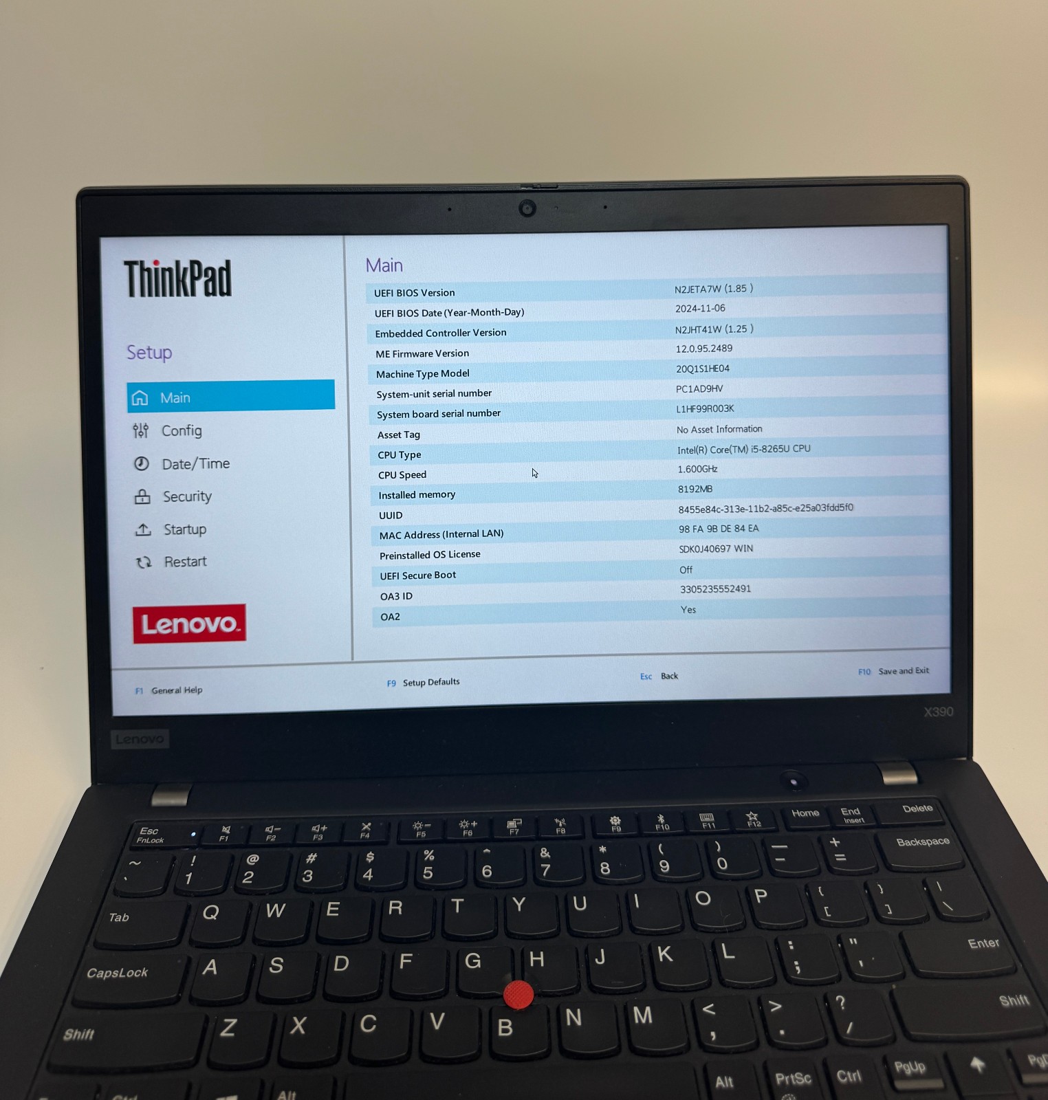 Lenovo X390 | i5-8265U | 8GB RAM | 500GB M.2 | Win 11 Pro (20Q1S1HE04)