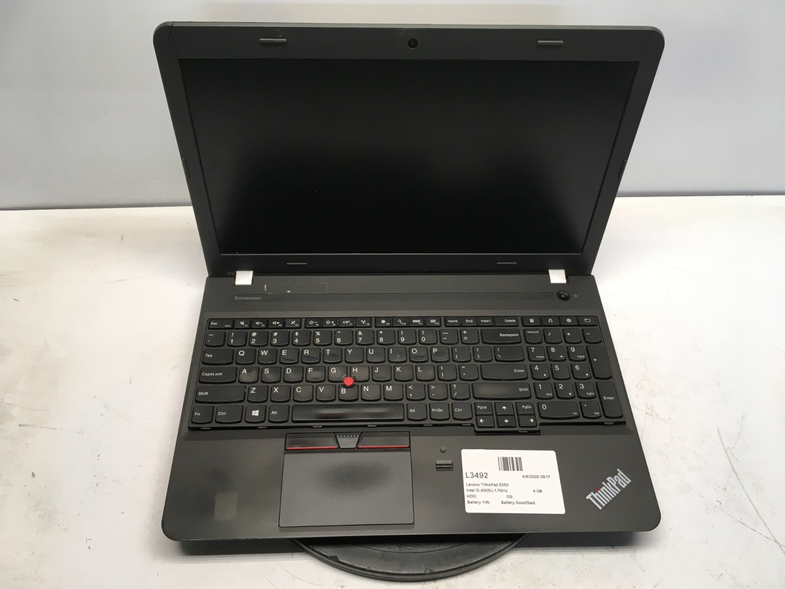 Lenovo ThinkPad E550 Intel i3-4005U 1.7GHz 4 GB NO HDD – Bad Keyboard