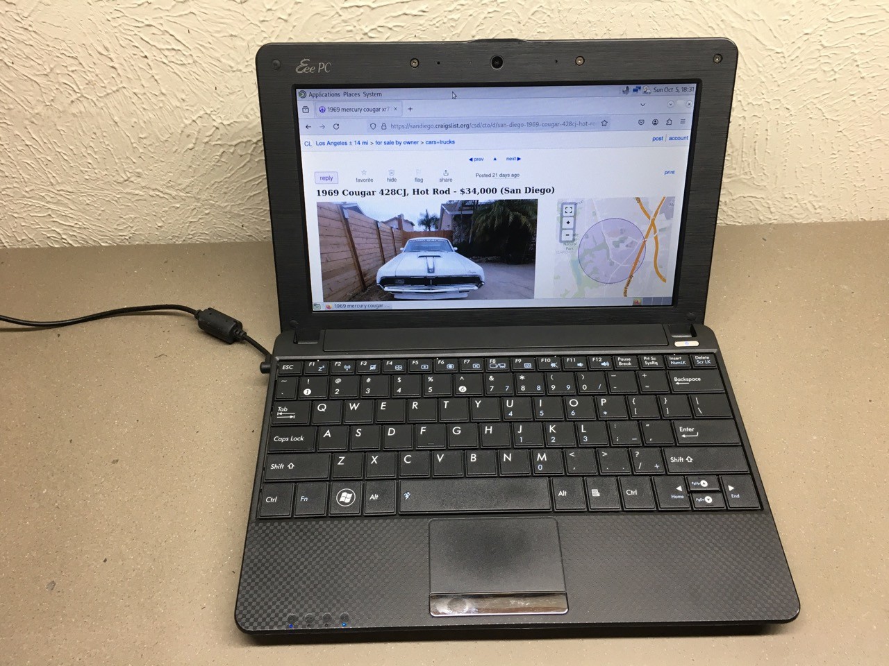 🤖 ASUS Eee PC 1001px 10.1″ LCD 1GB 1.66GHz Intel ATOM N450 160GB HD Debian 13