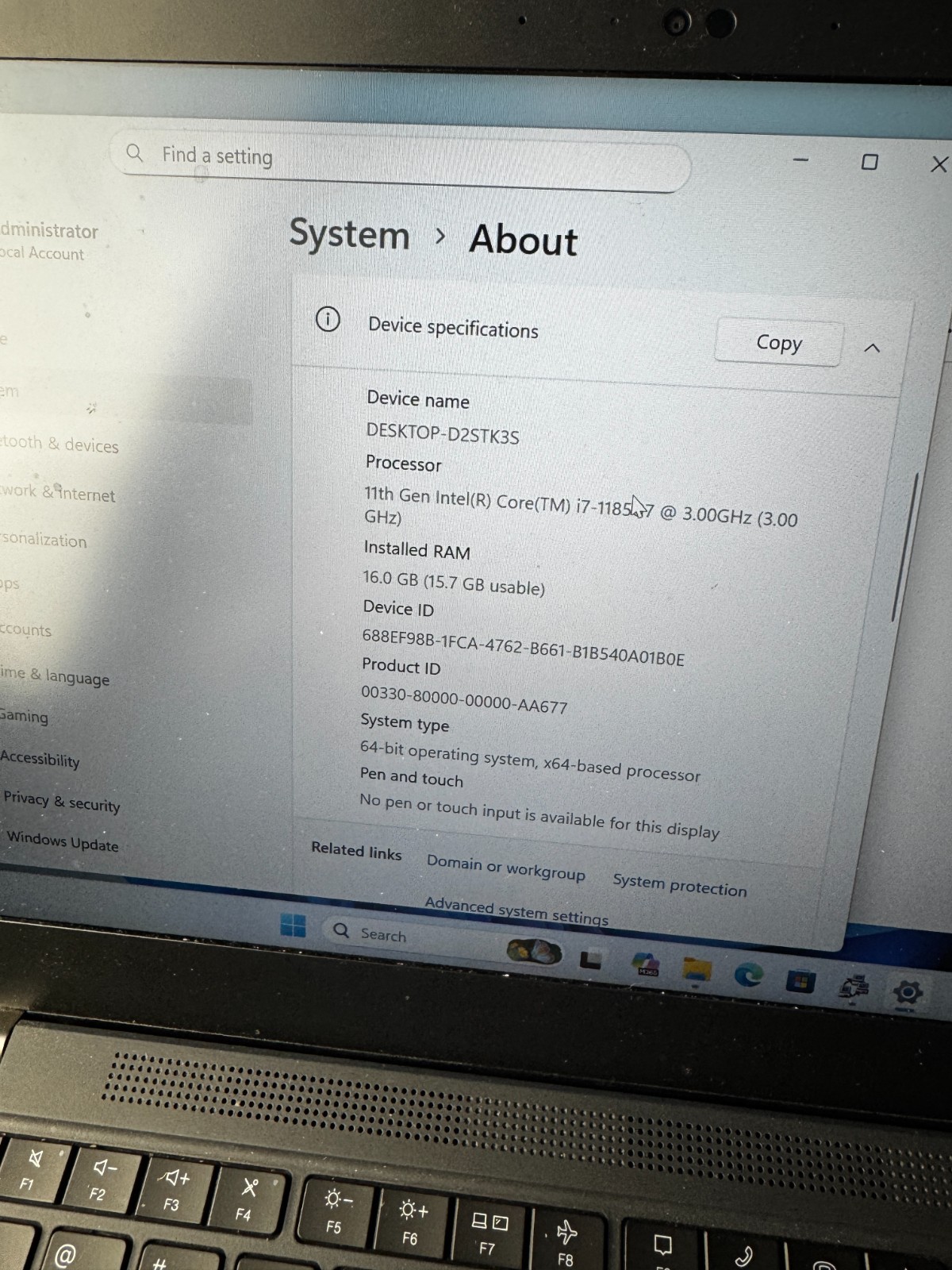 LENOVO THINKPAD T14s GEN 2 Core I7-1185G7 256GB SSD 16GB RAM For Repair #6490