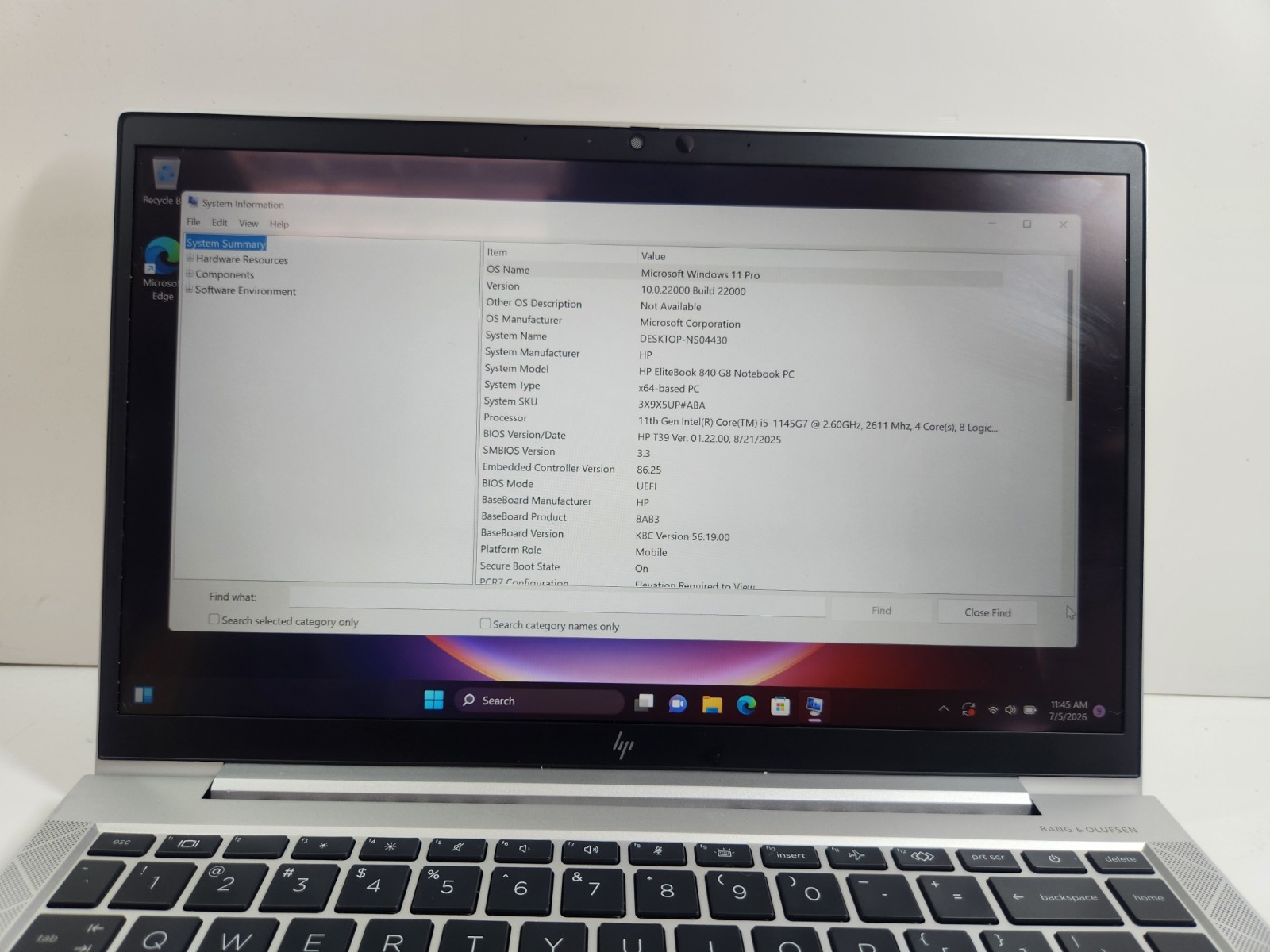 HP EliteBook 840 G8 14″ 16GB 256GB SSD Core i5-1145G7- Excellent condition