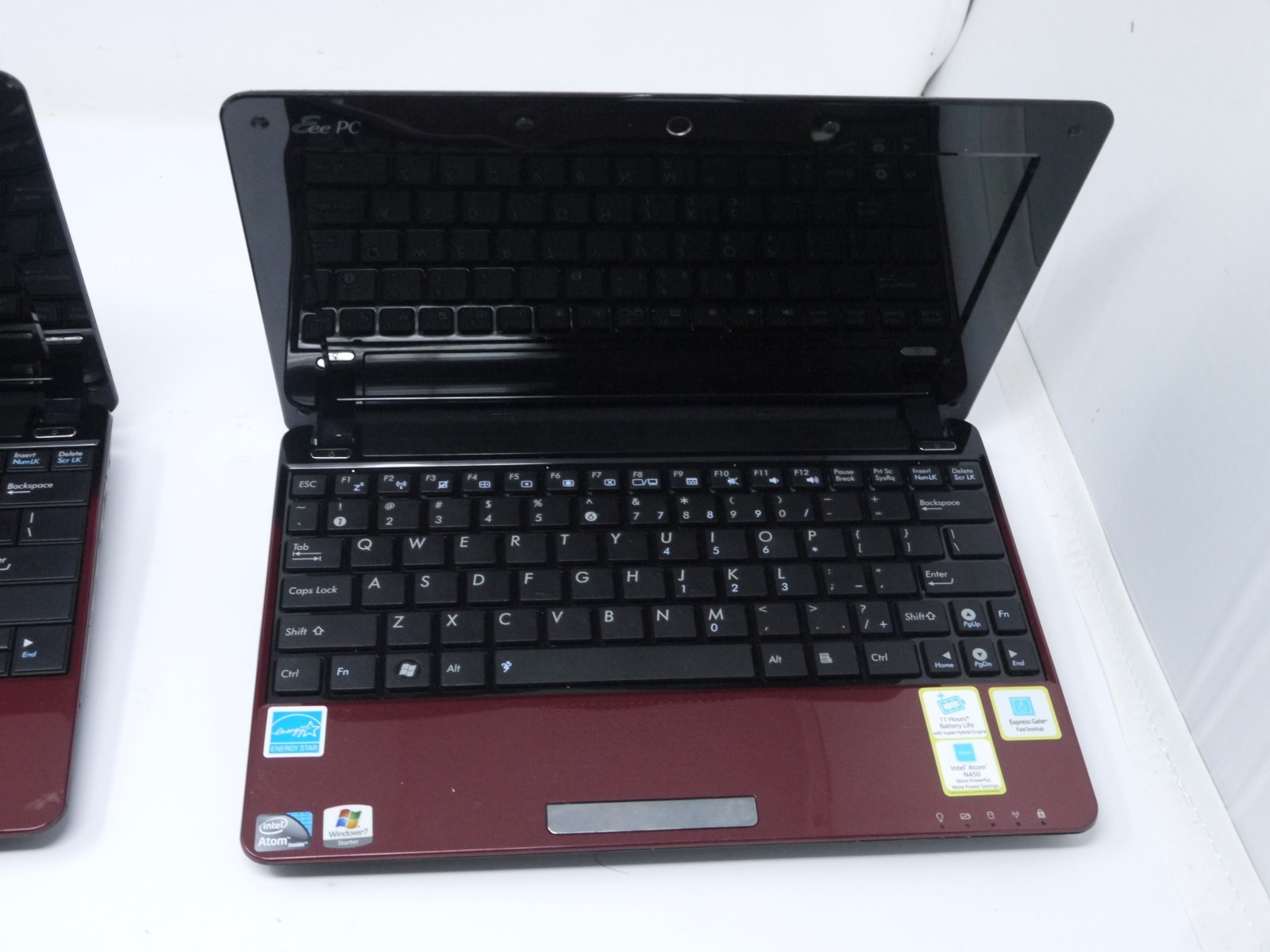 Lot of 2 Working Asus Eee PC 1005HA 10.1″ Atom 160GB / 250GB Netbooks Dead Batt