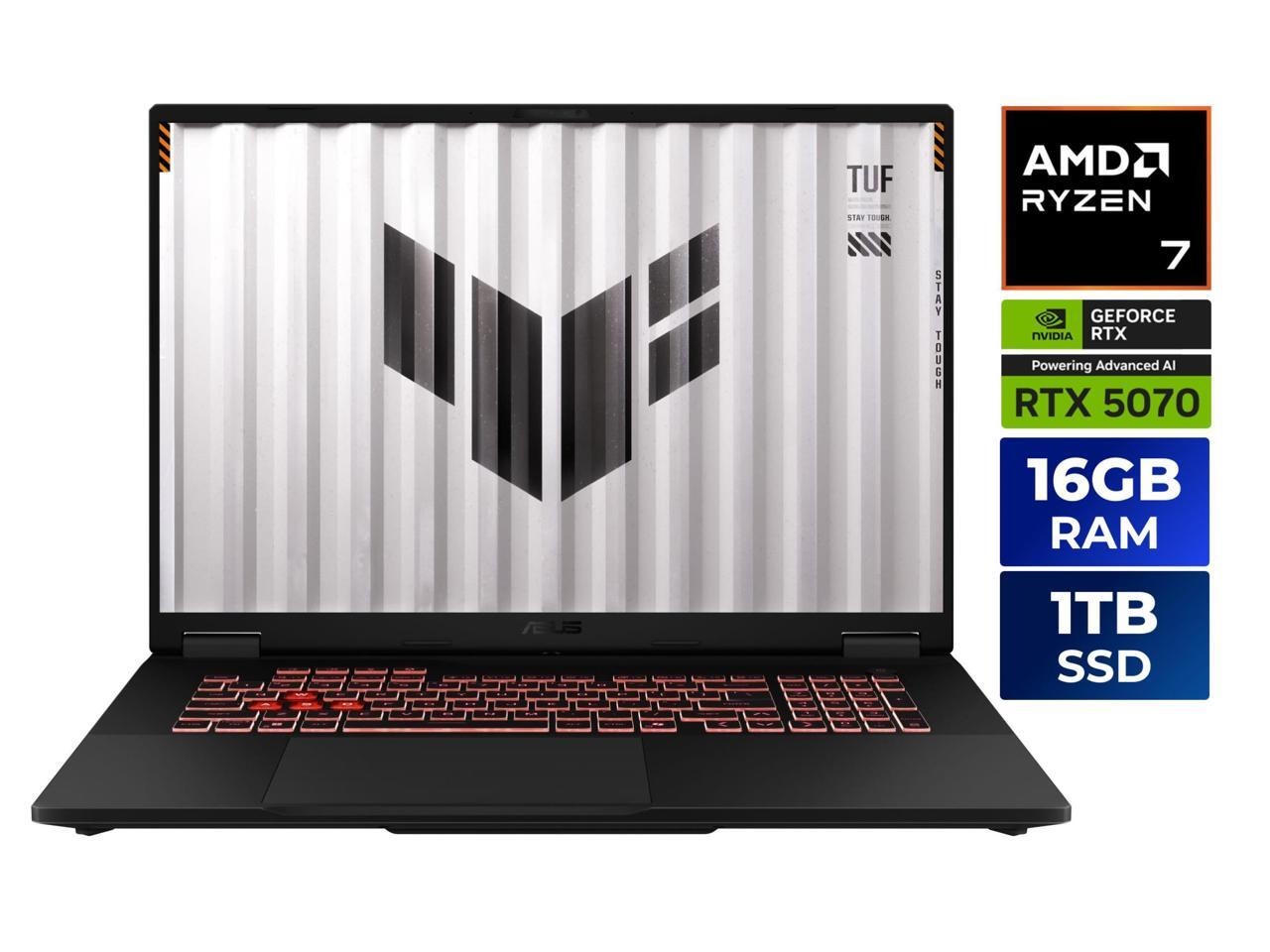 ASUS TUF Gaming A18 18” WQXGA AMD Ryzen 260 16GB 1TB SSD RTX 5070 W11H Laptop