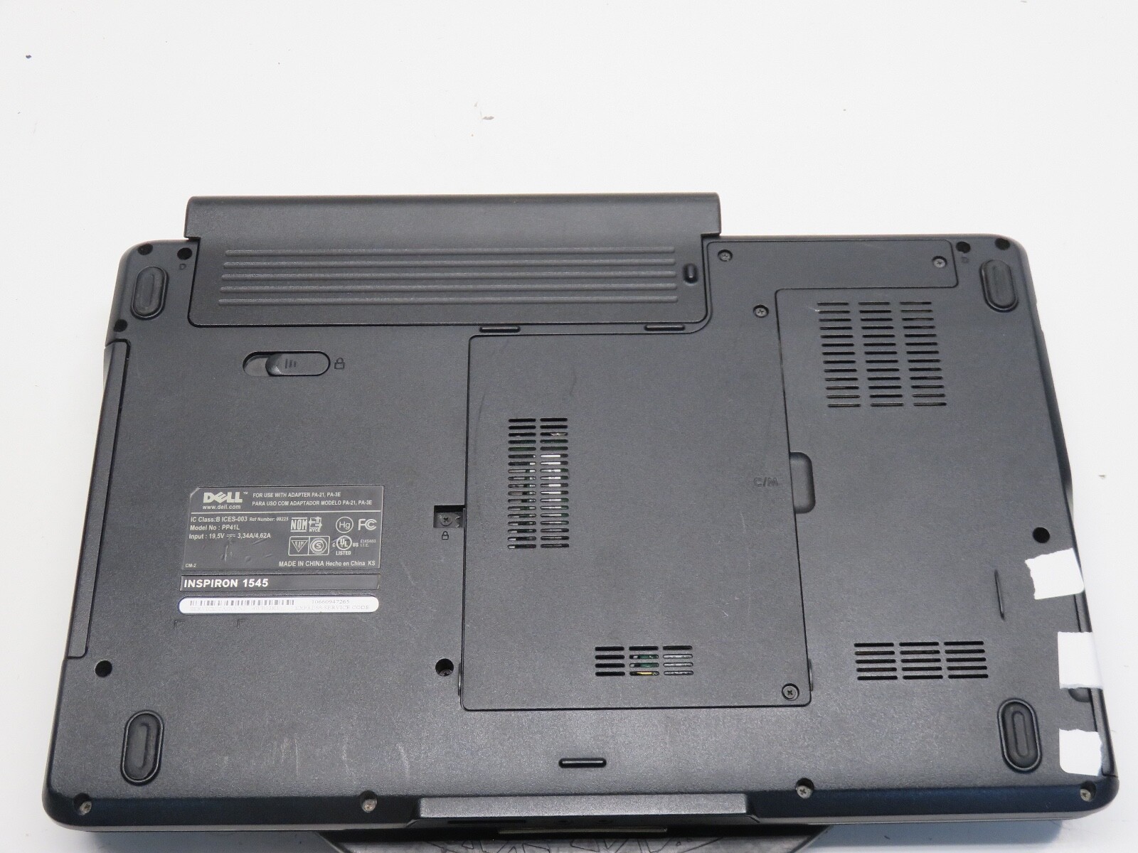 Dell Inspiron 1545 Intel Core 2 Duo CPU T6600 2.20GHz 4GB 500 GB WIN XP NO BAT