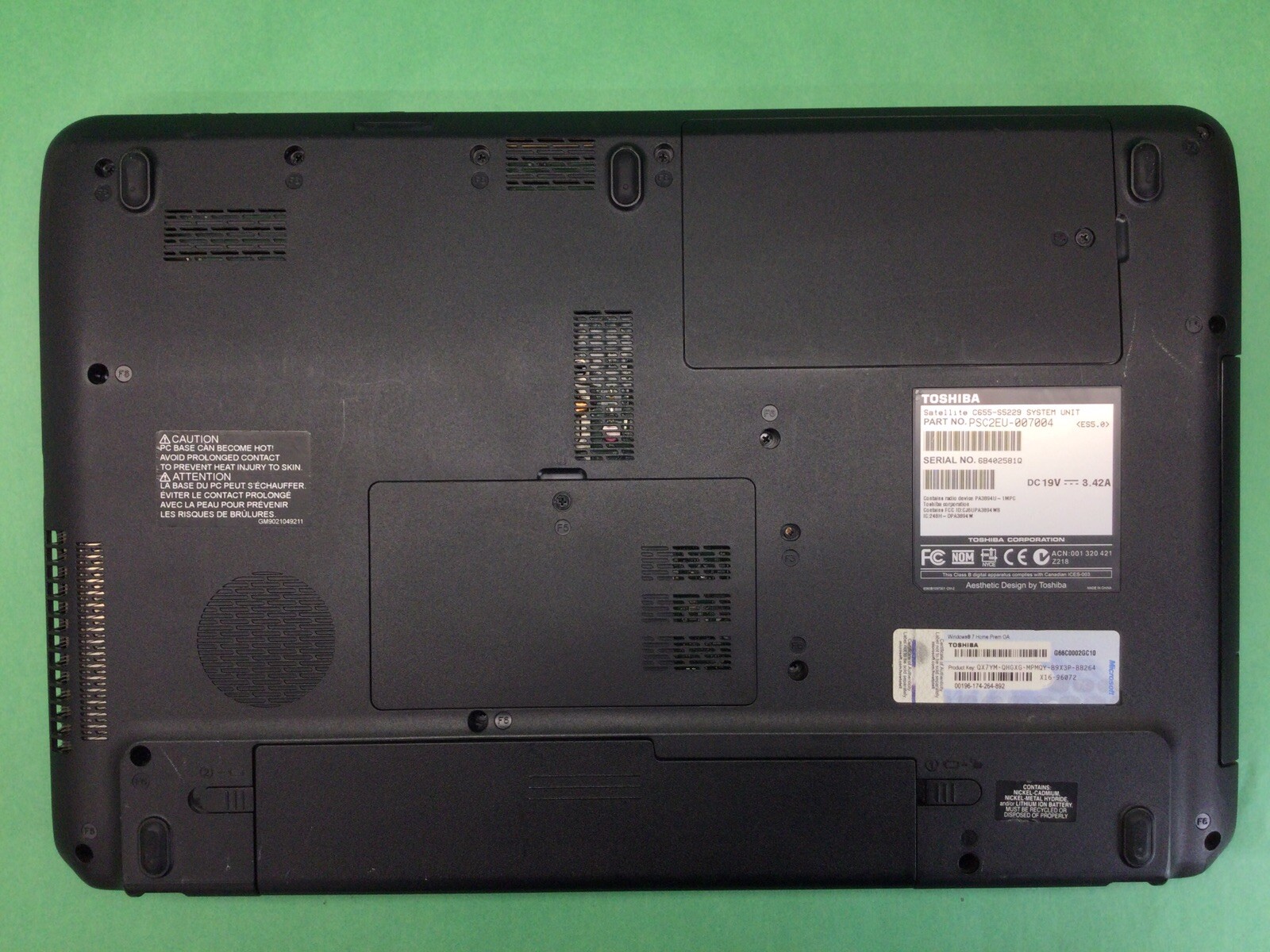 Toshiba Satellite C655-S5229 Laptop – UNTESTED