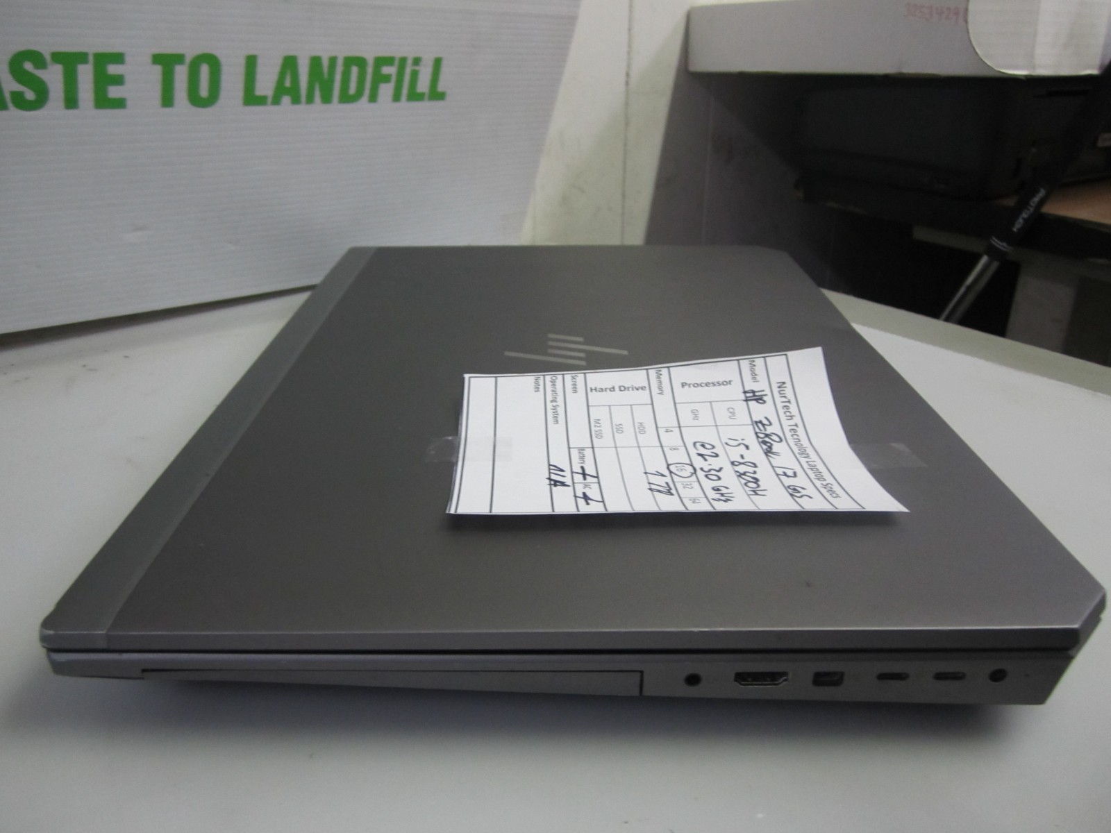 HP ZBook 17 G5 i5-8300H 2.3GHz 16GB/1TB NO OS Laptop + AC READ