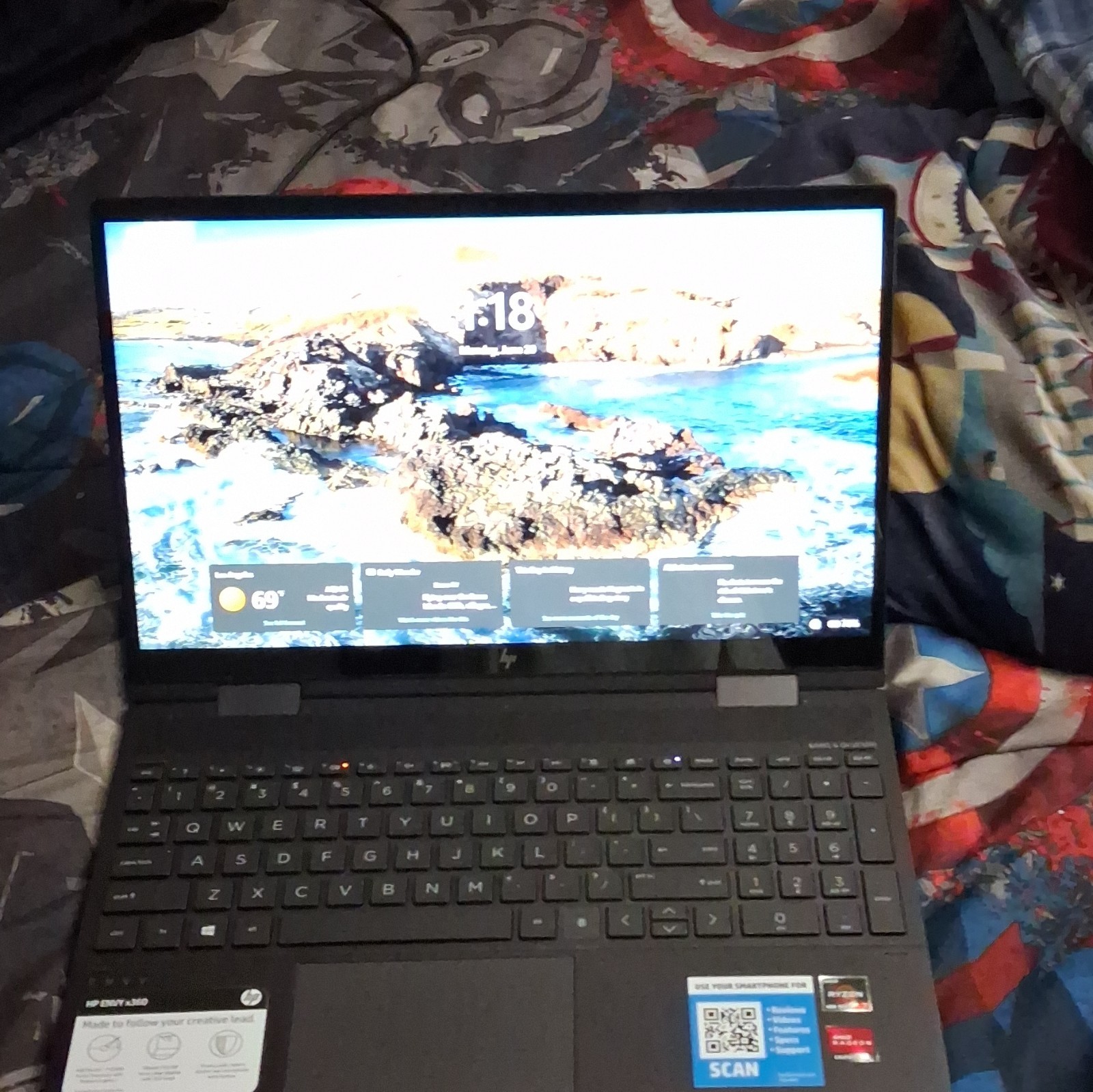 HP ENVY x360 15in Touch Ryzen 7 4000 8GB 256GB SSD FHD Win11 Radeon