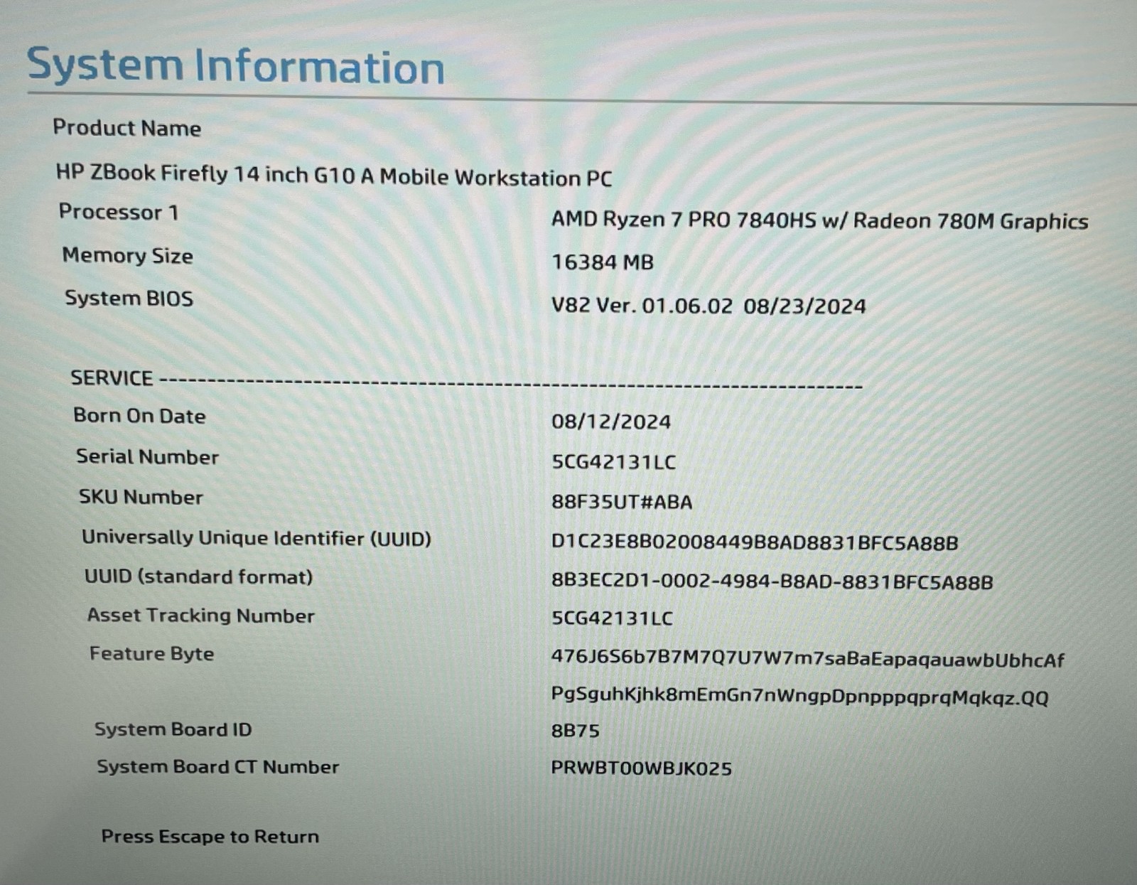 HP ZBOOK FIREFLY G10 14″ RYZEN 7 PRO 7840HS 16GB 512GB SSD–GRADE D