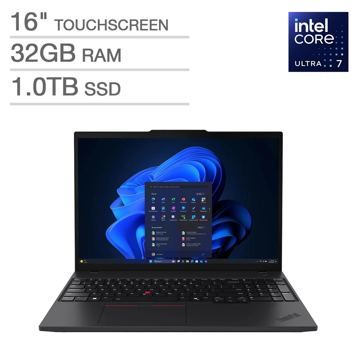 Lenovo ThinkPad T16 G4 — 16″ WUXGA Touchscreen Laptop — Core Ultra 7 21QFS1JG00