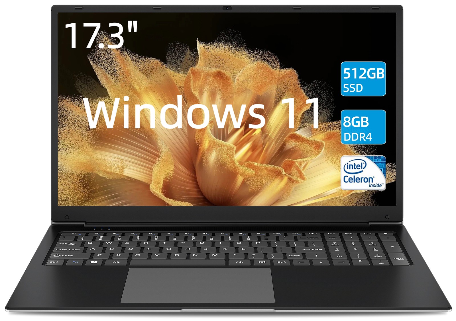 SGIN 17.3″ Laptop 8GB RAM 512GB SSD Notebook IPS Full HD 2.8GHz Windows 11 WIFI