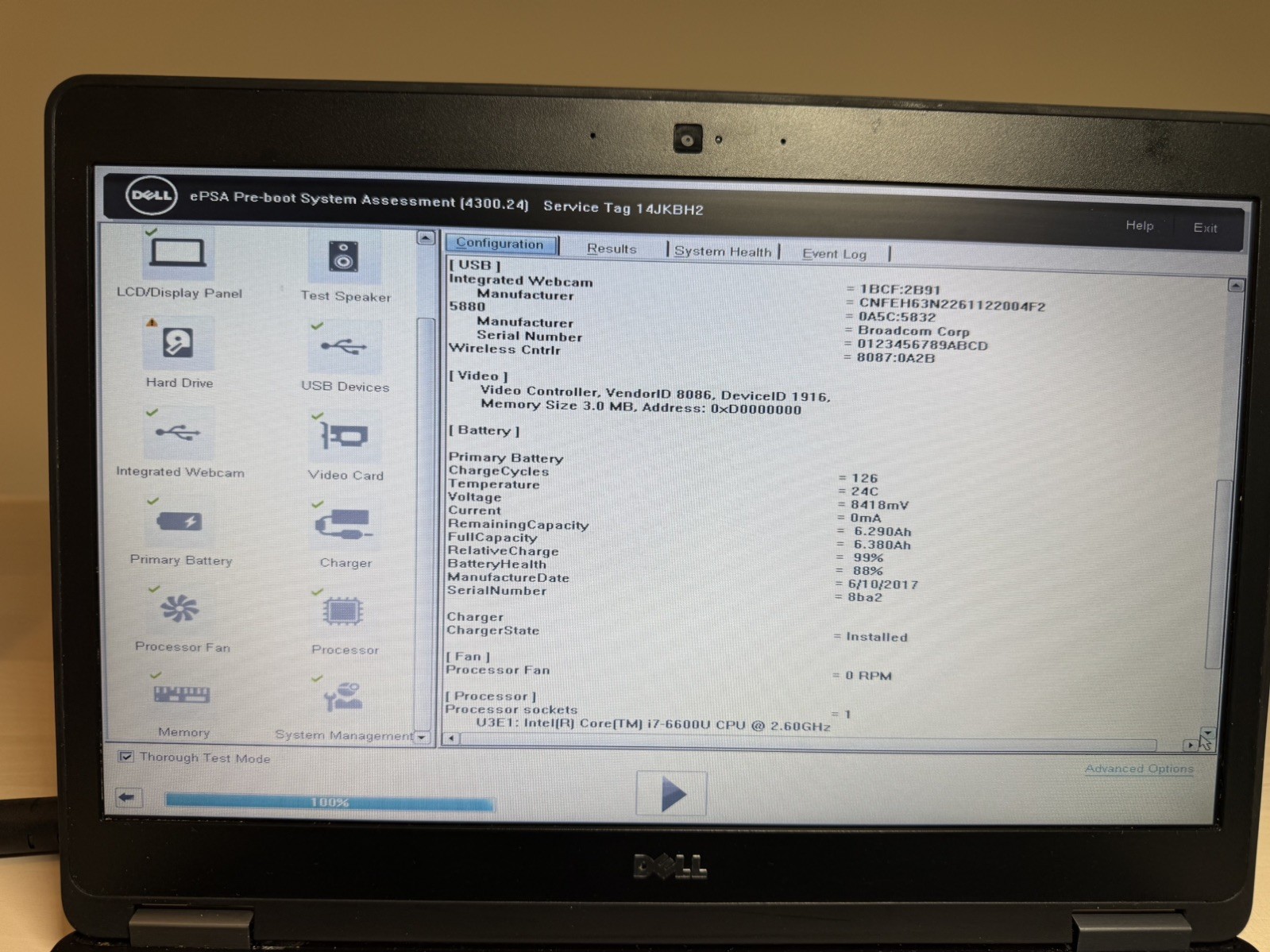 Dell Latitude E7470 Laptop Intel i7 6th Gen No HD/OS/AC Adapter- Swollen Battery