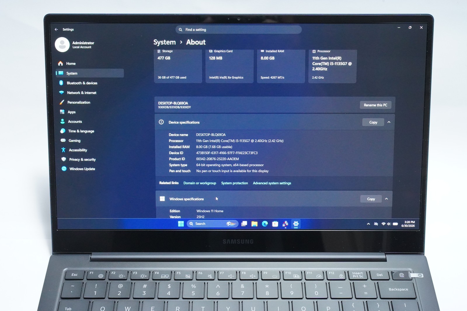 Samsung Galaxy Book Pro 13.3″ OLED Ultralight Laptop i5 8GB 512GB SSD
