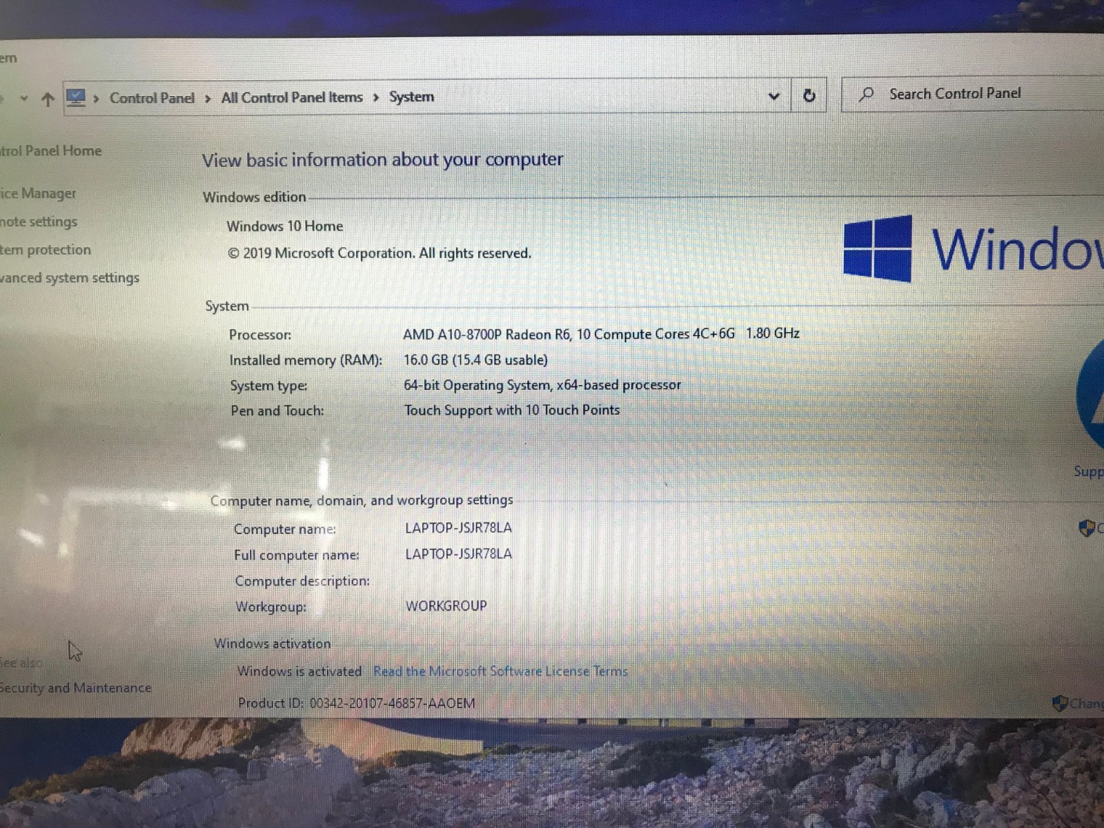 HP Laptop Compute 17.3- AMD-A-10-4-core-16GB RAM- 1TB SSD AMD Radeon R6 -Gold