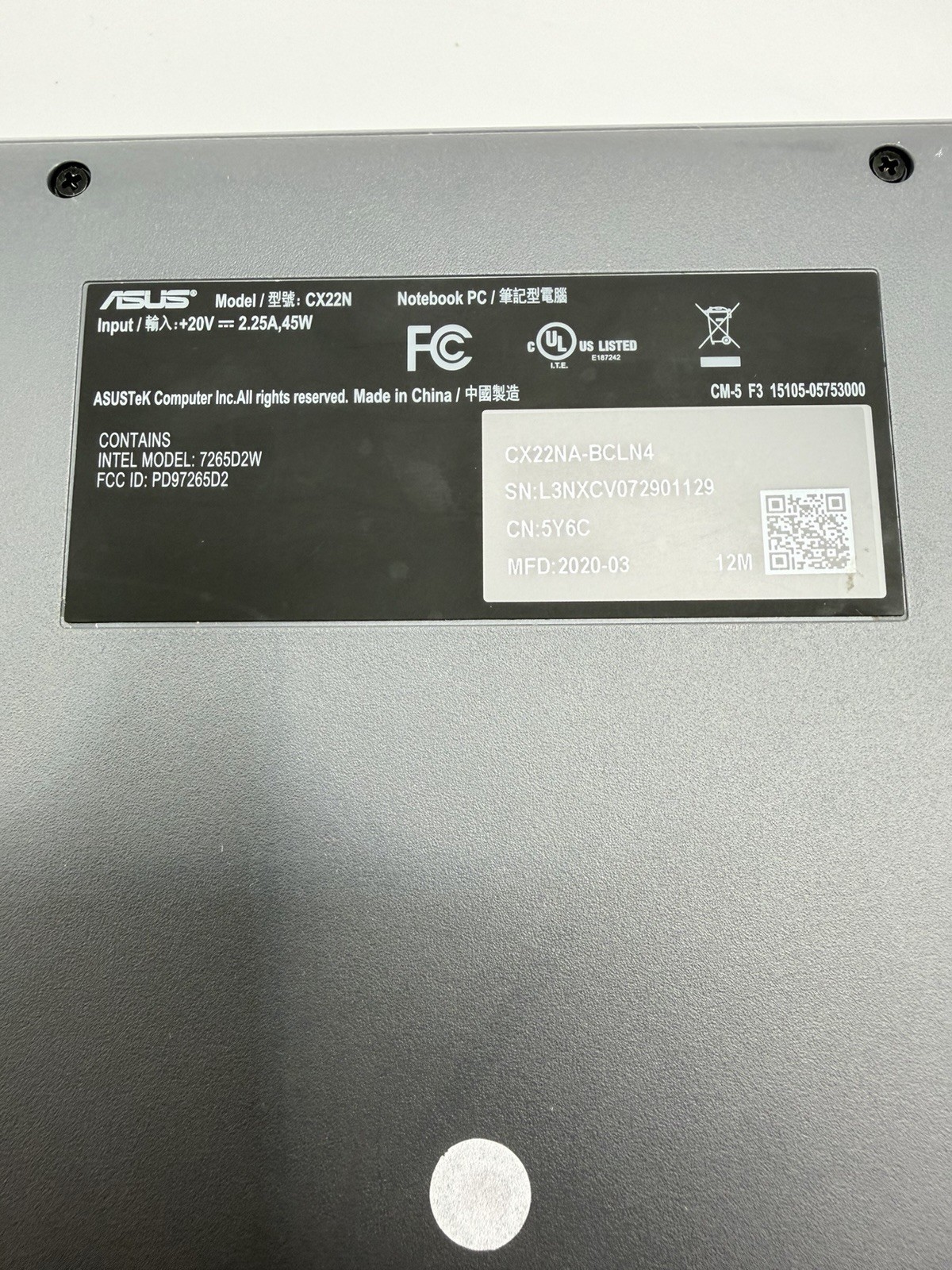 ASUS CHROMEBOOK 11.6″in GREY 32GB/4GB RAM CX22NA-BCLN4 INTEL UHD GRAPHICS