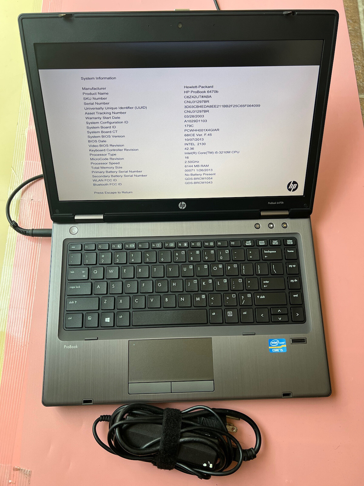 HP Probook 6470b 14″ Core i5-3210M 6GB RAM 500GB HDD WEBCAM BLUETOOTH 1600×900