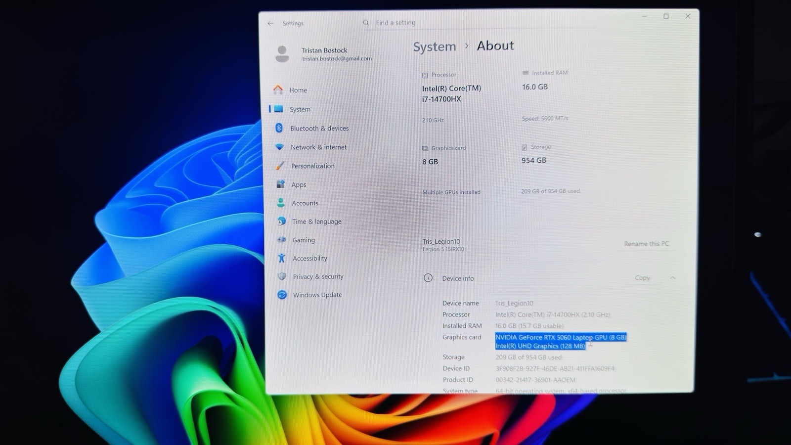 Lenovo Legion 5i Gen 10 15.1 165Hz QHD+ 2.1 GHz i7-14700HX 16GB 1TB SSD RTX 5060