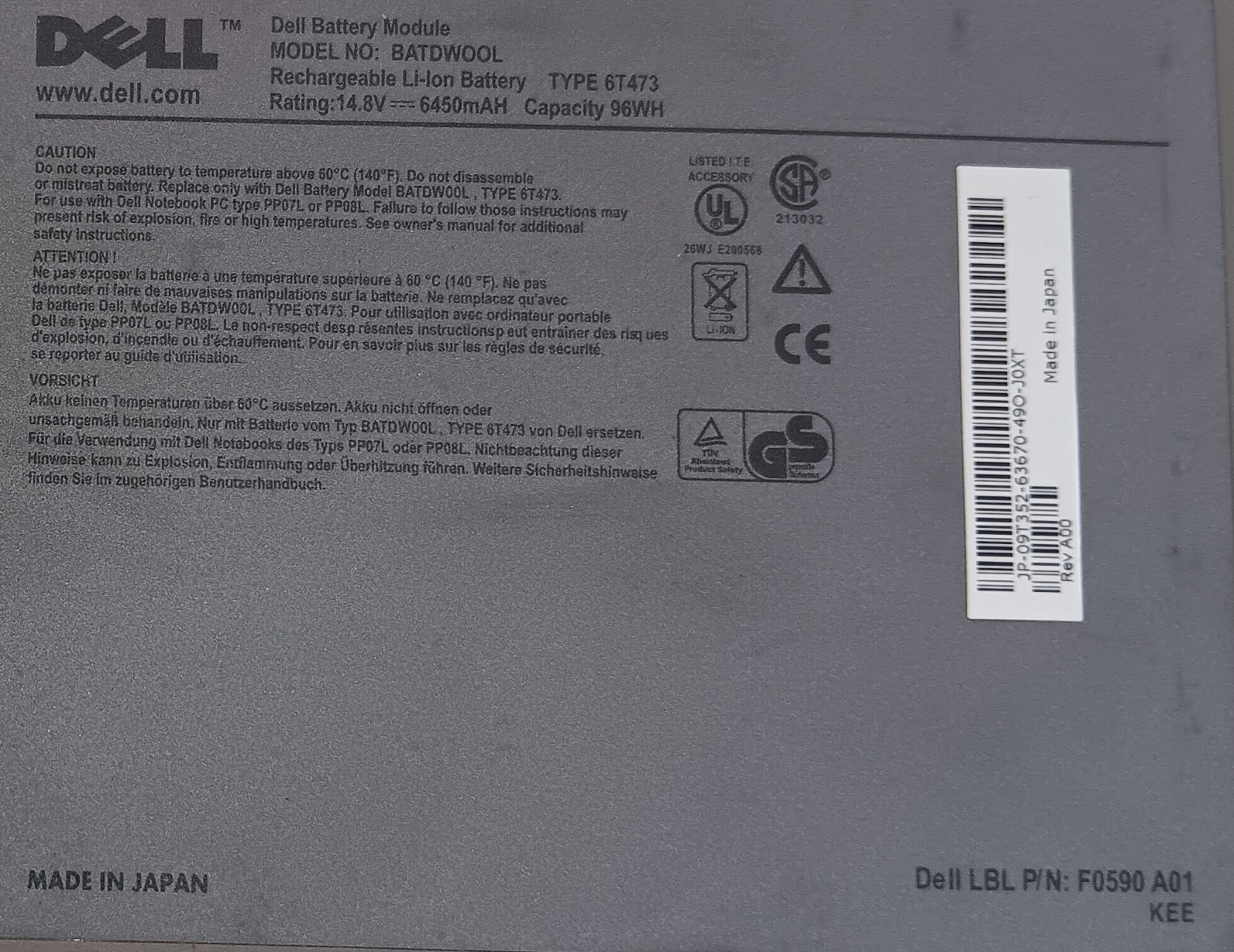 Dell Inspiron 1150 PP08L 15″ Laptop PC Intel Pentium 4 512MB RAM Untested