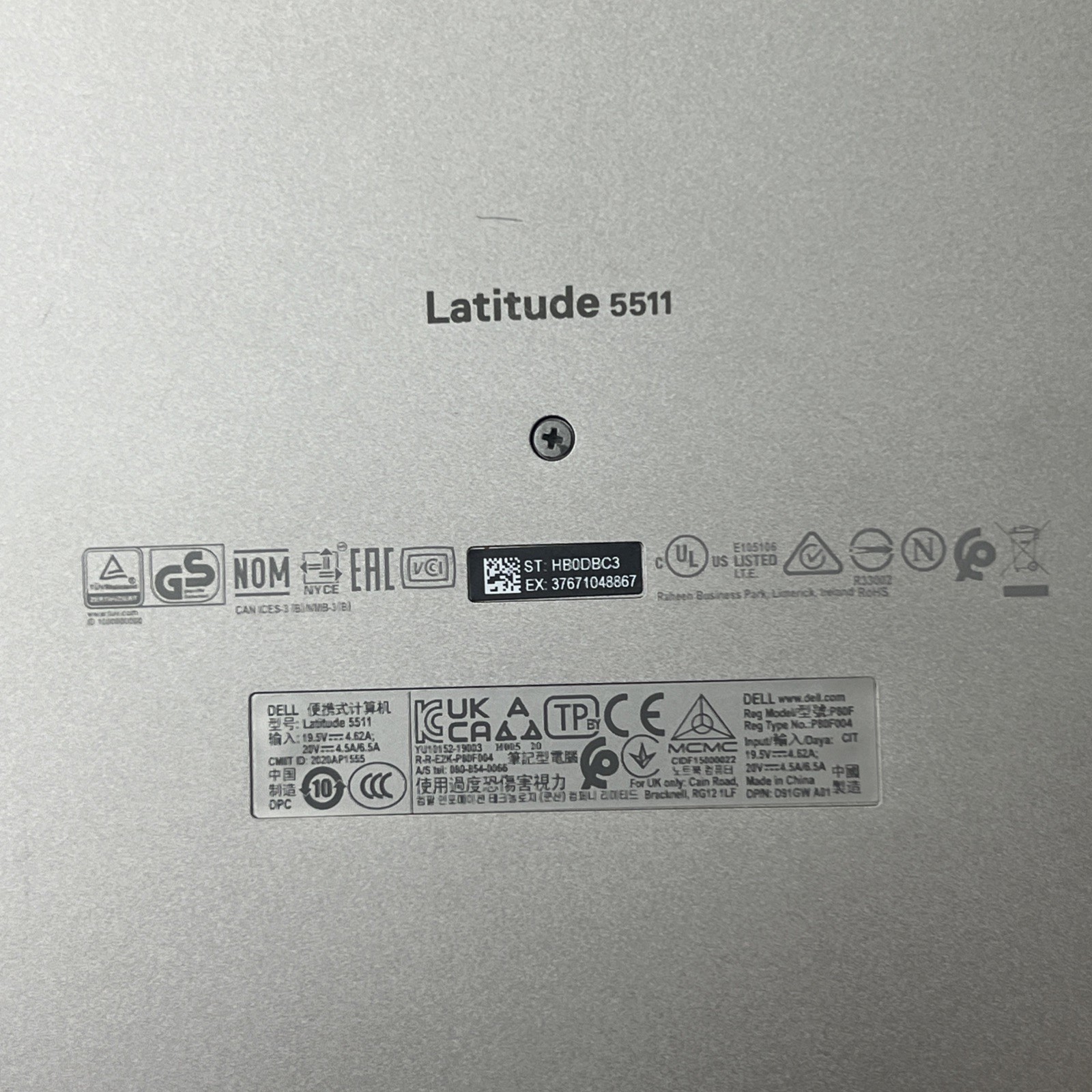 Dell Latitude 5511 i7-10850H 2.7GHz 16GB Ram GeForce MX150 – Fair *No SSD, OS*