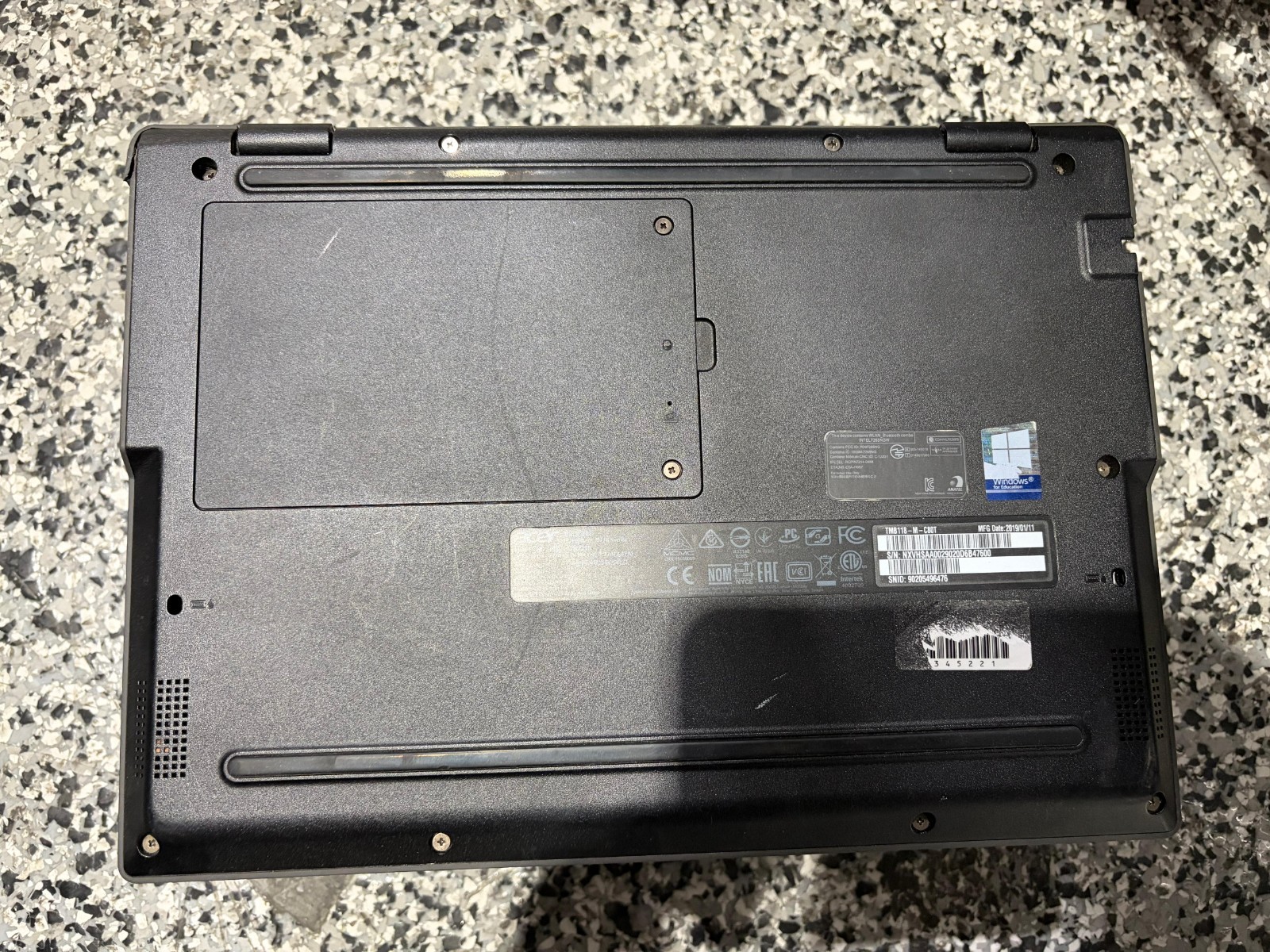 LOT of 5. Acer TravelMate B118-M , N4000 4GB Ram 64GB SSD NO Windows installed.