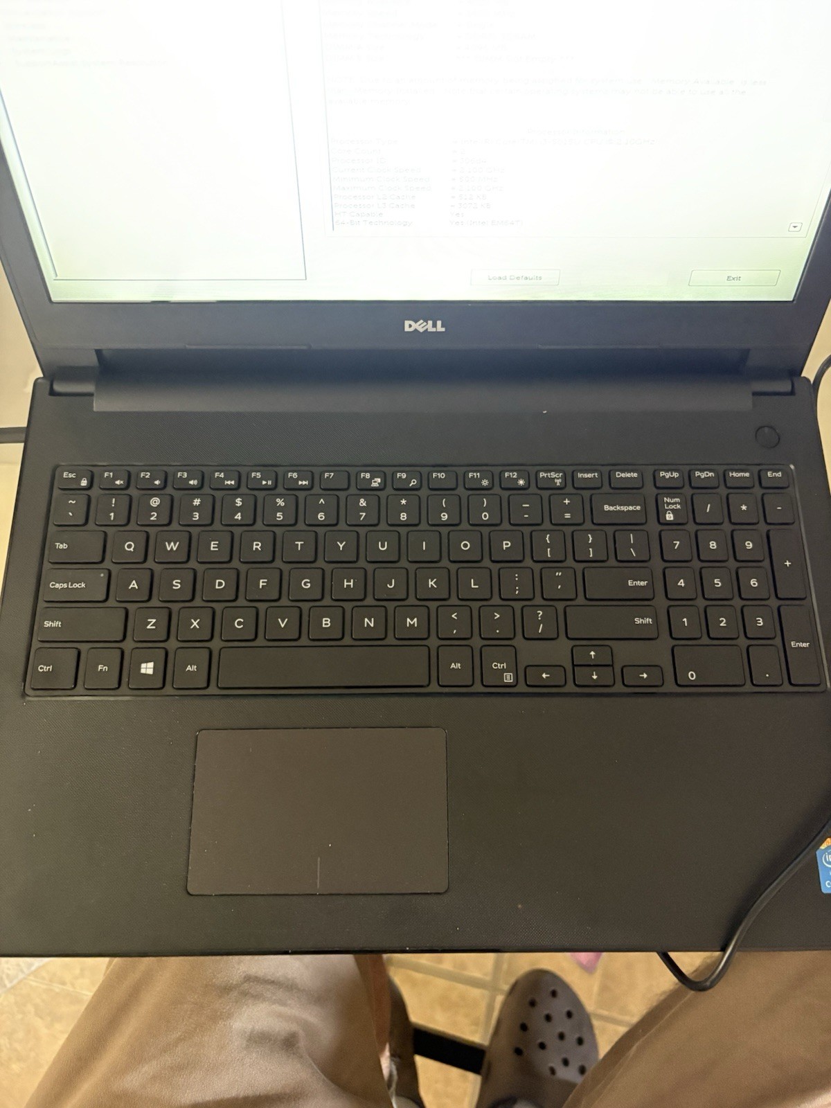 Dell Inspiron 15 3558 Laptop i3-5015U 1TB Bios Boots No OS for Parts & Repair