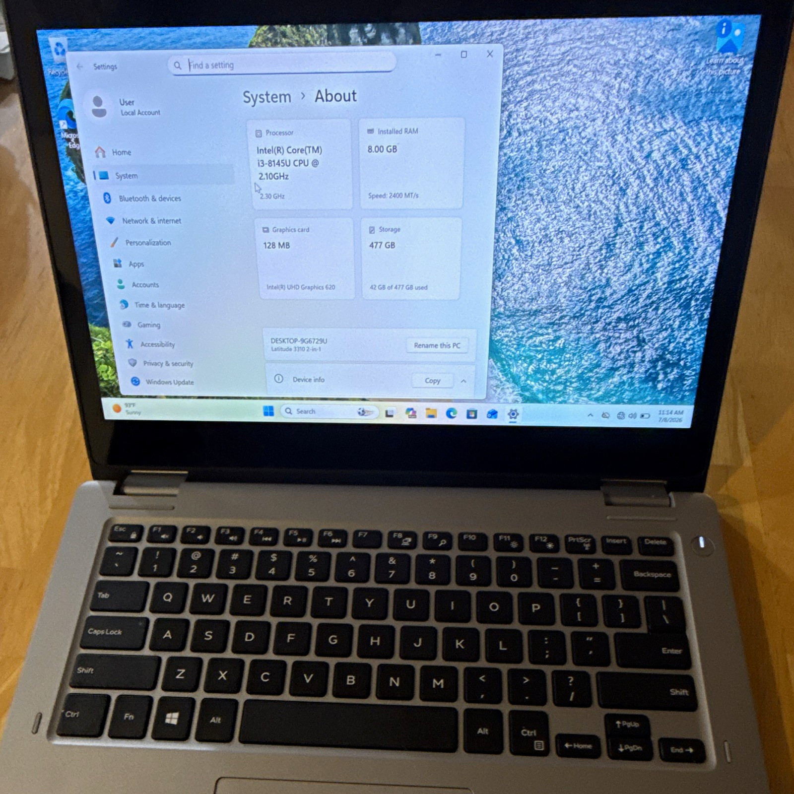 Dell Touch Screen, Latitude 3310 2in1, Intel Core I3, 8 GB RAM, 500 GB Storage.