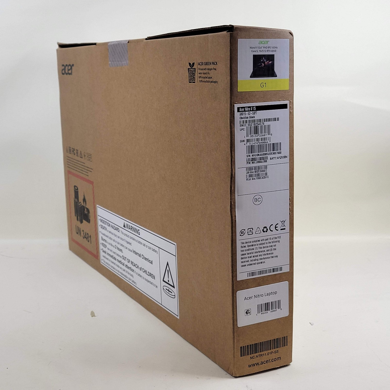 New Acer Nitro V 15 ANV15-52 15.6″ Core 5 210H 2.2GHz 16GB RAM 512GB RTX 4050