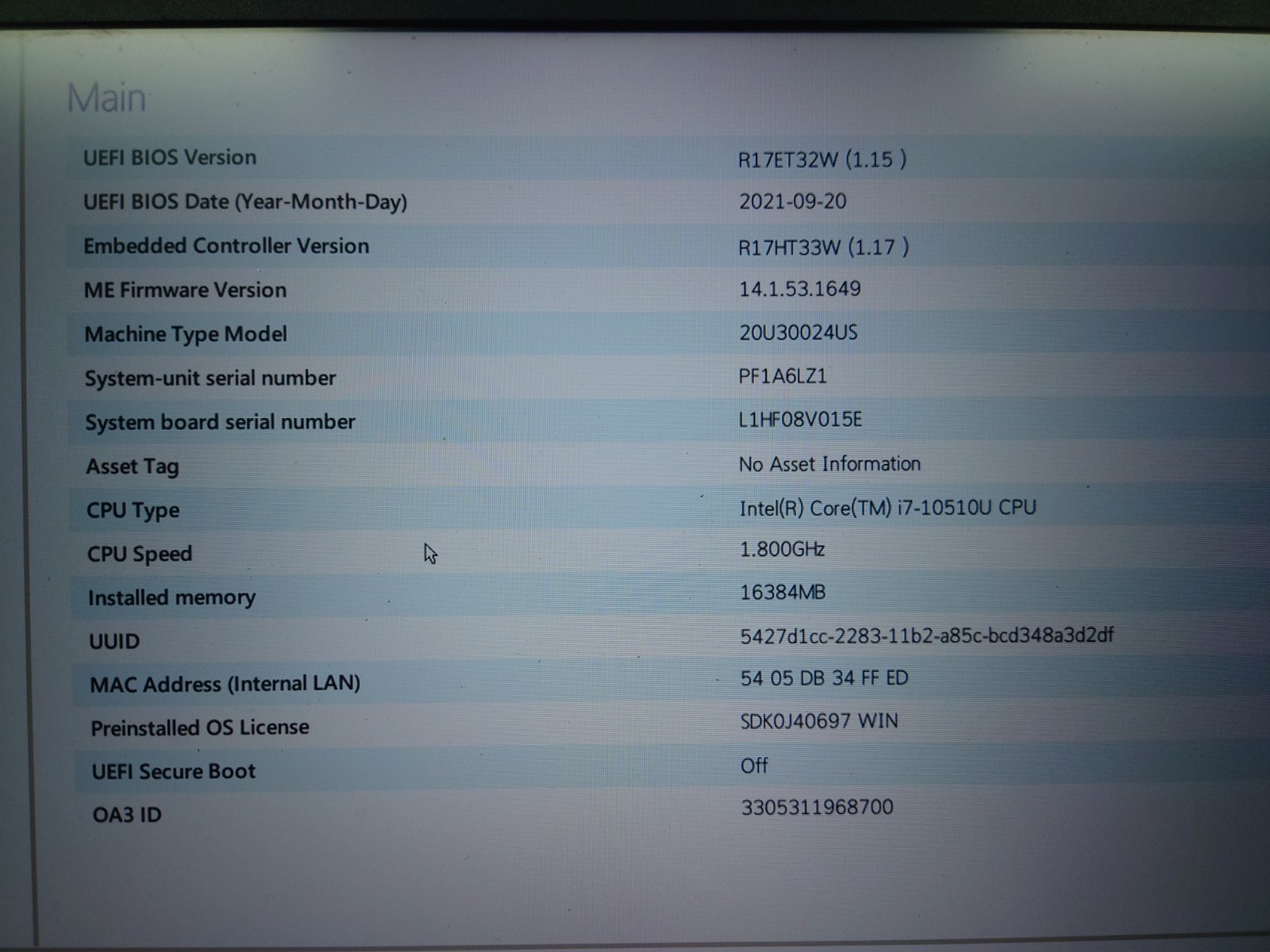 Lenovo ThinkPad L15 Gen 1 15.6″ FHD i7-10510U 16GB RAM No OS/SSD