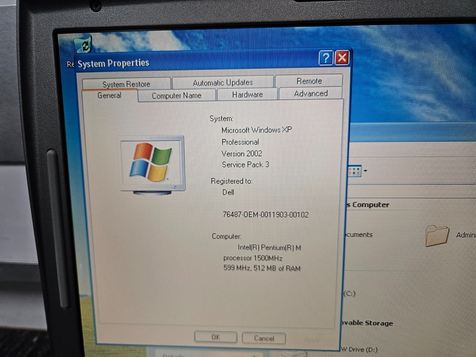 Dell Laptop Windows XP Pro SP3 |Parallel port|Serial Port RS232|WIFI|