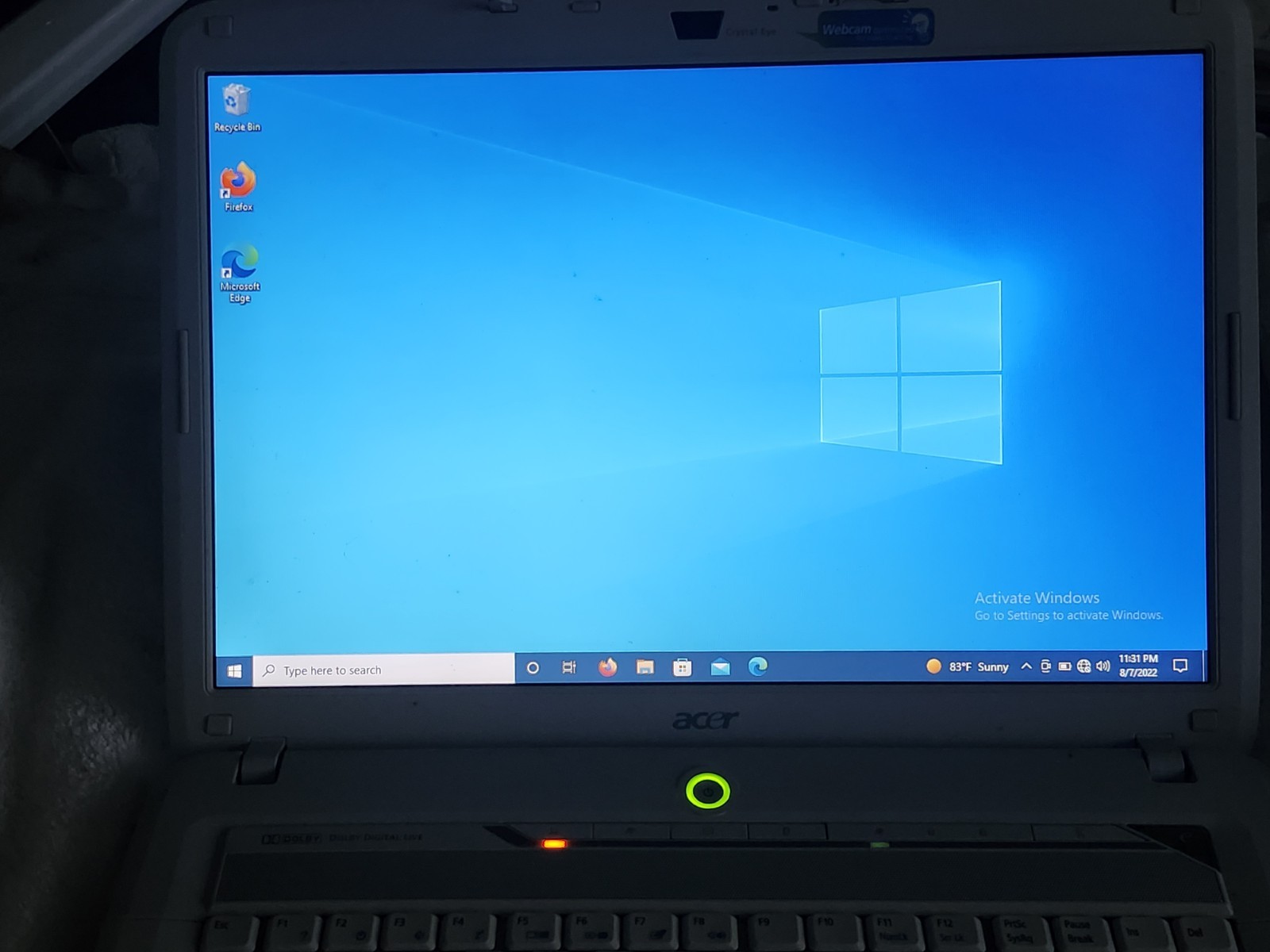 Acer Aspoire 5720 Laptop Windows Vista Home Premium DVD RW
