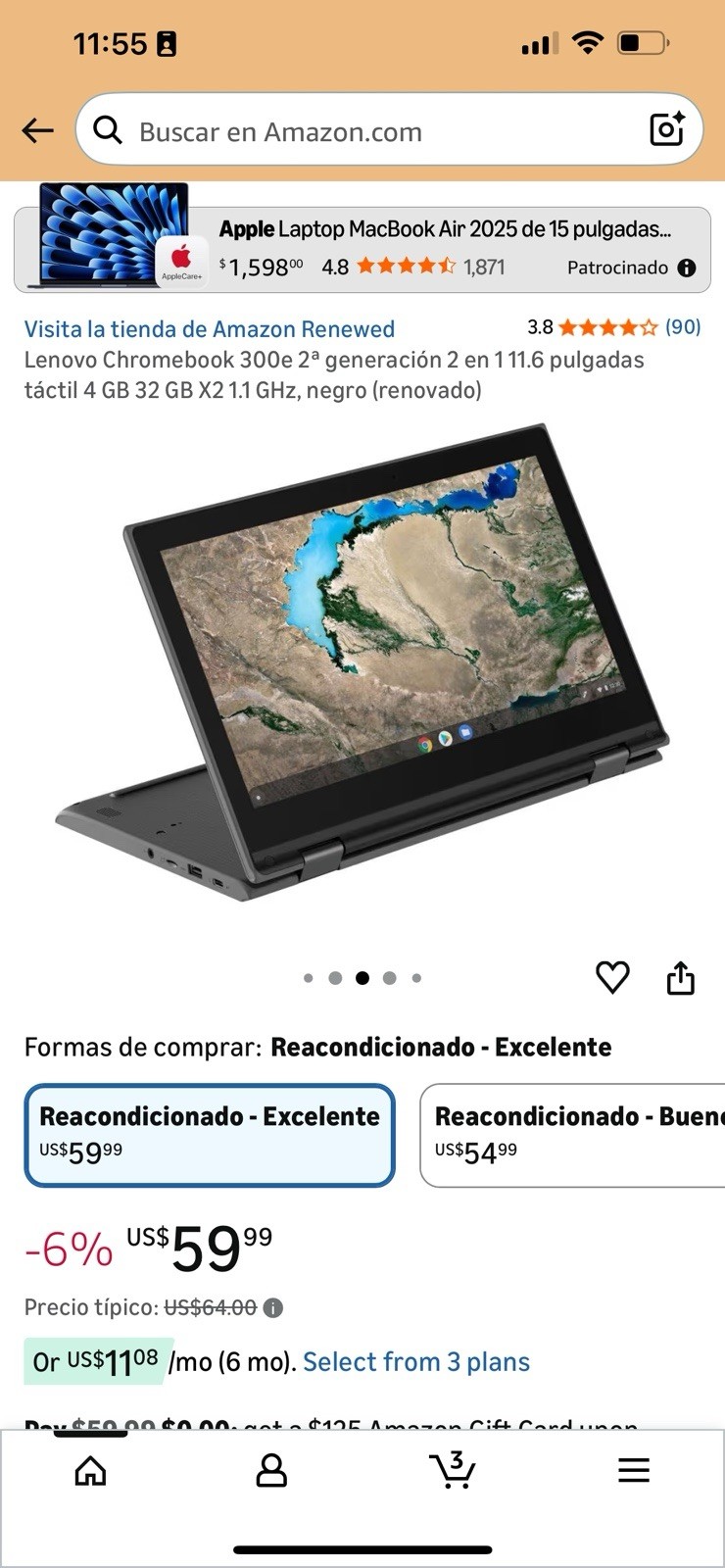 Lenovo 300e Chromebook 2nd Gen 81MB0066US 11.6 Touchscreen Rugged 2 in 1 Chrome