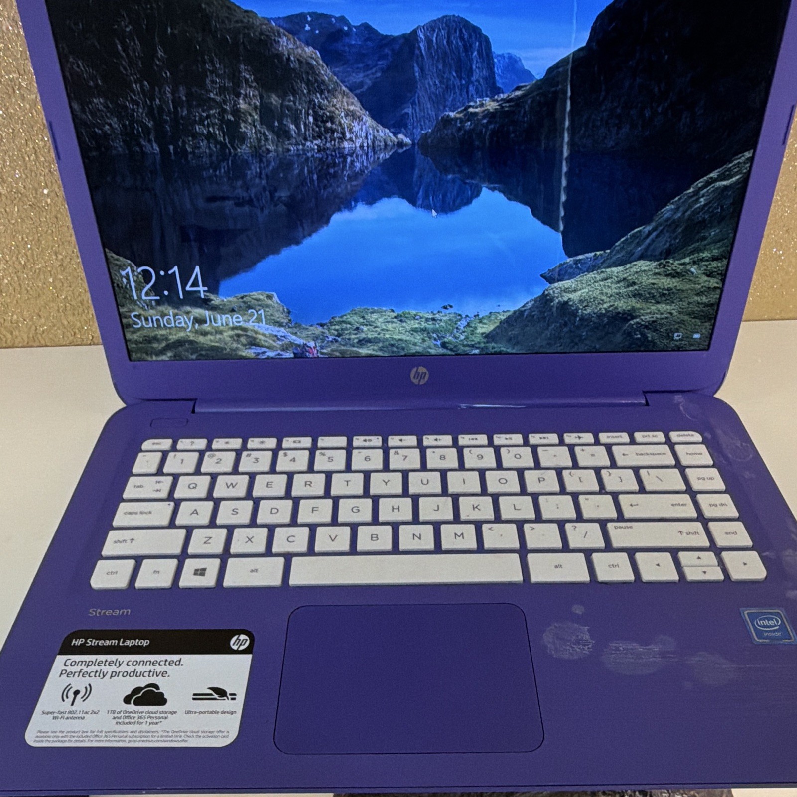HP Stream 14″ Laptop Intel Celeron 1.6GHz 4GB 32GB eMMC Win10 Purple
