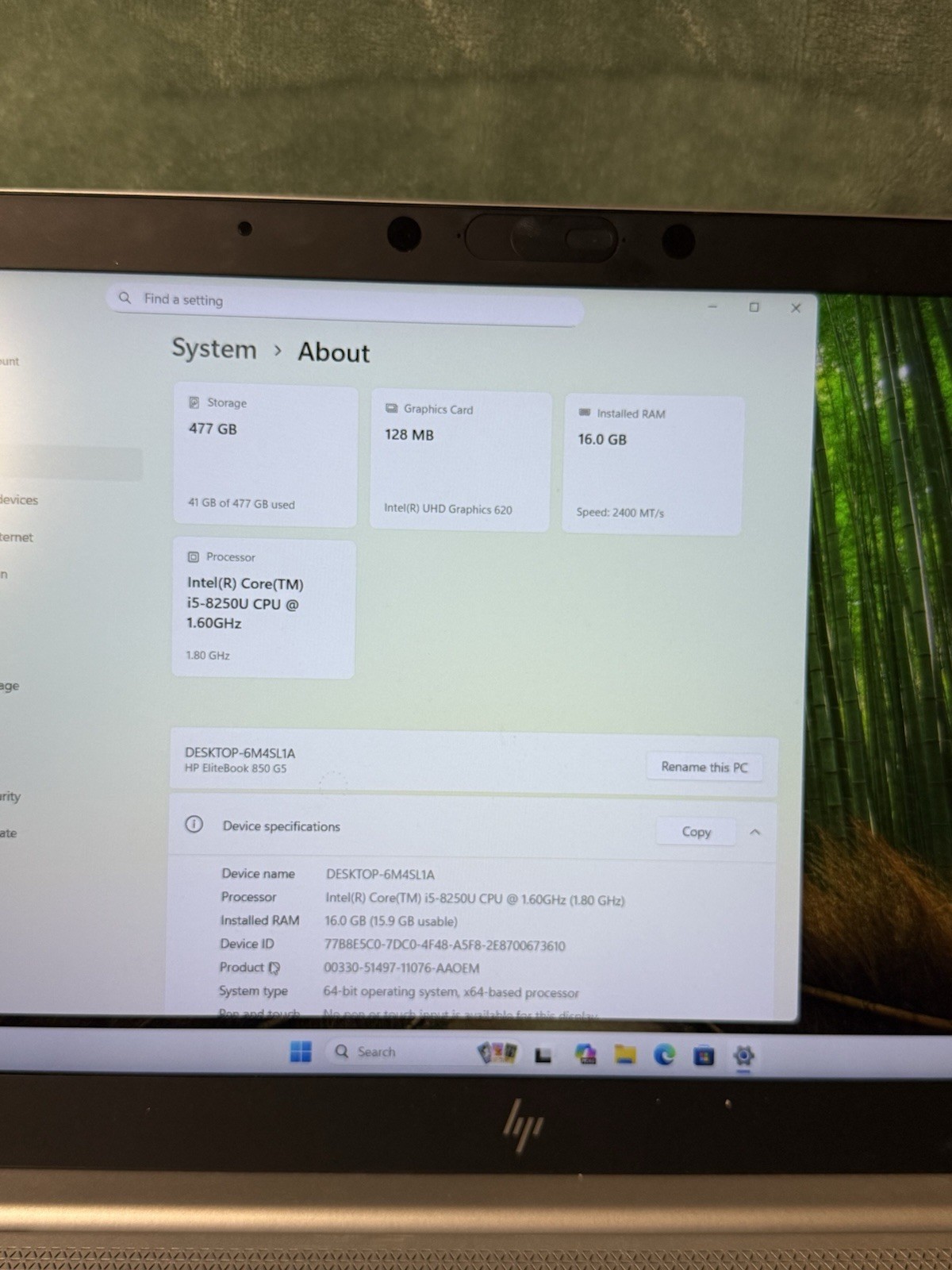 HP EliteBook 850 G5 – i5 8th Gen | 16GB RAM | 512GB SSD | Grade A