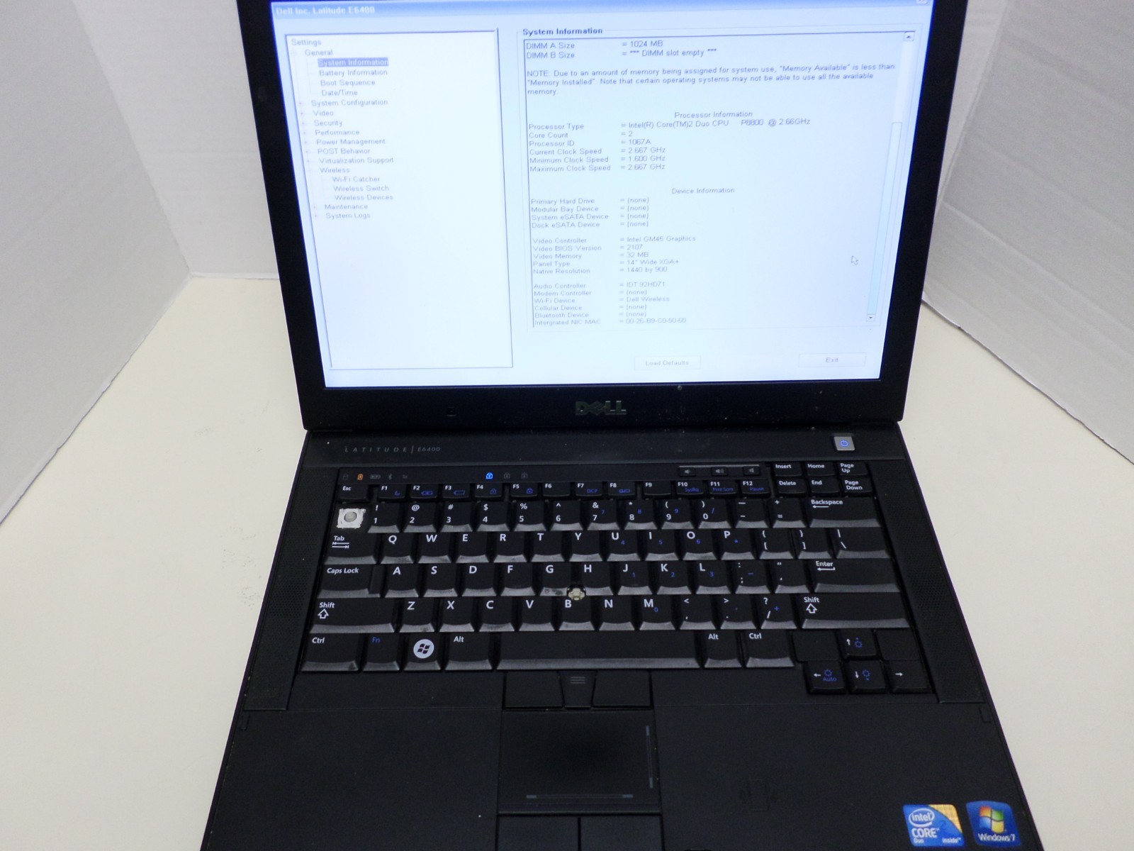 Dell Latitude e6400 14″ Laptop Intel Core 2 Duo 2.66 GHz CPU, C2D 1GB RAM