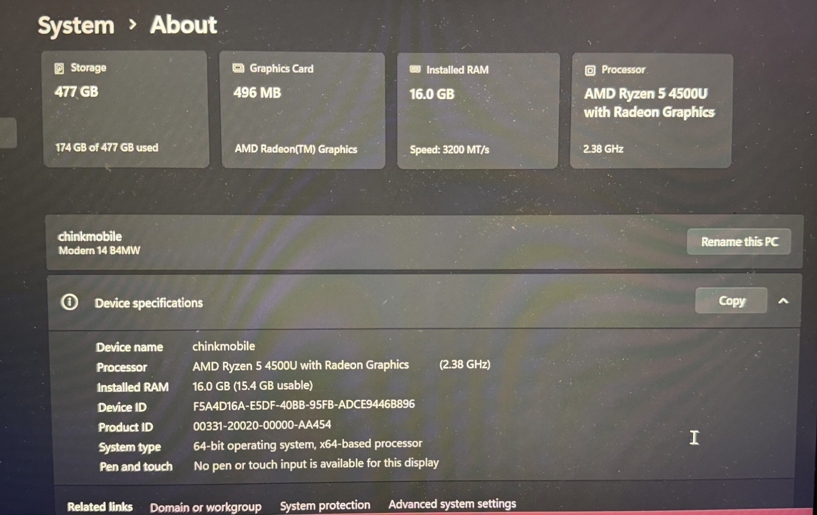 MSI modern 14 B4MW READ DESCRIPTION (specs in photos)