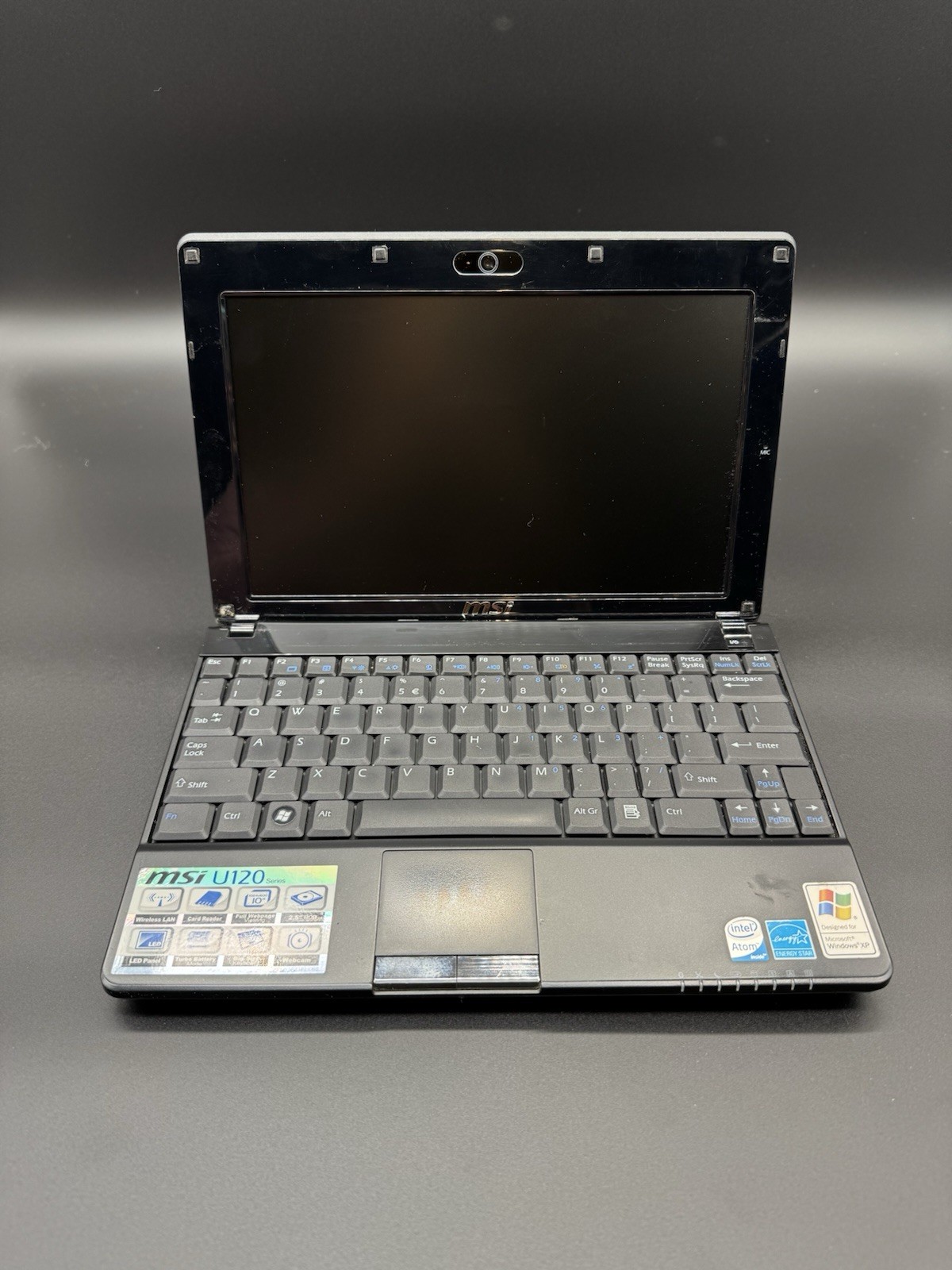 MSI Wind U120 10.1in Netbook Intel Atom 1.60GHz 1GB 160GB XP Black/Silver