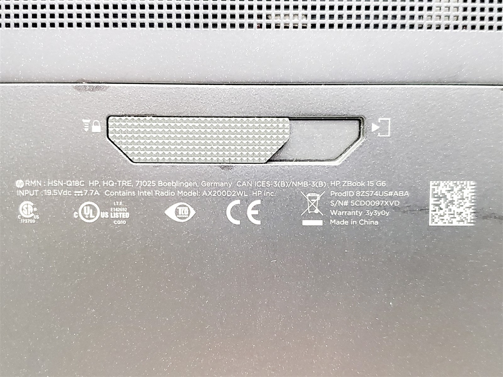 HP ZBook 15 G6 Workstation Xeon E-2286M 2.40GHz 64GB 256GB SSD T2000 W11P NO A/C