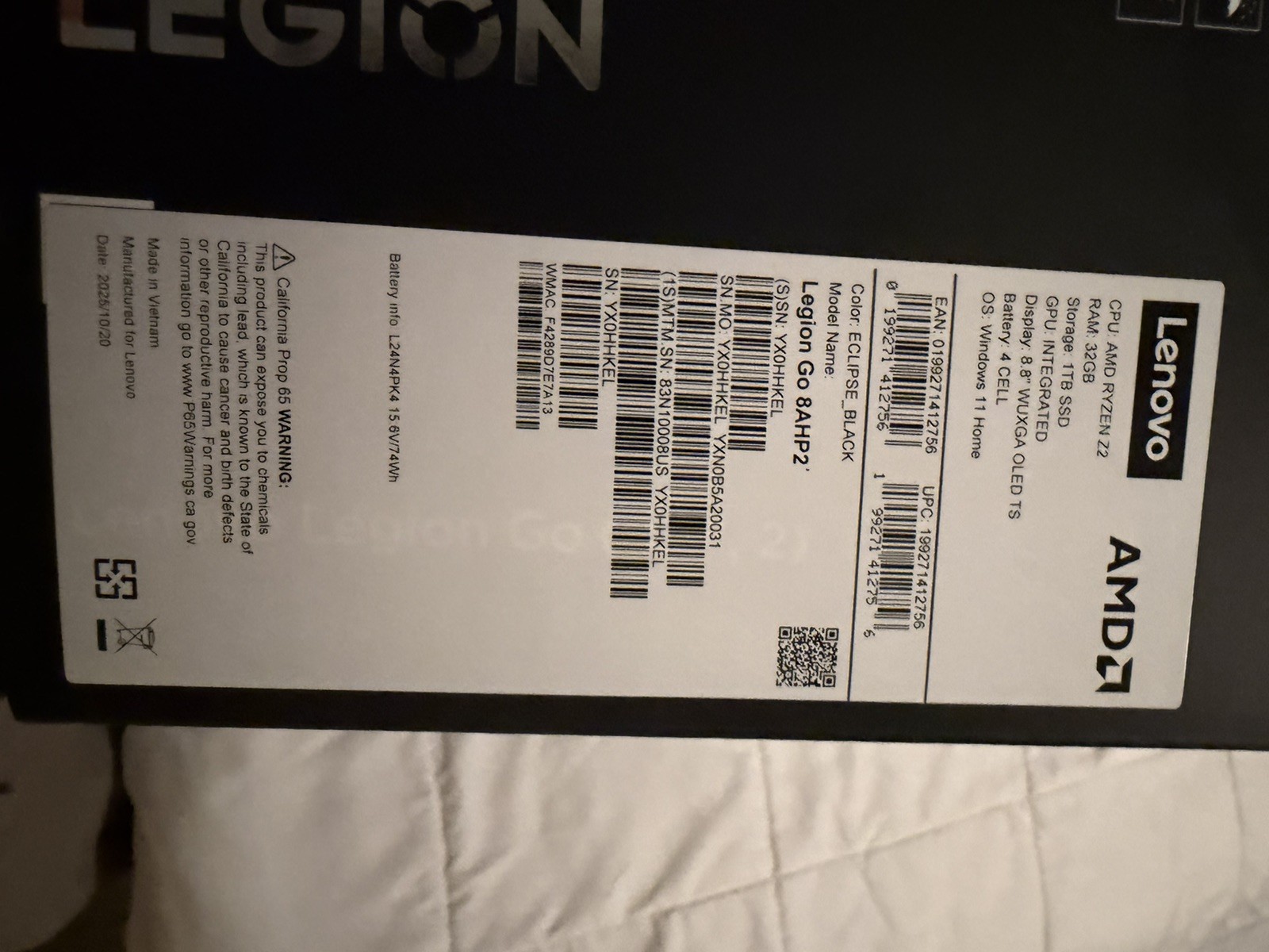 Lenovo Legion Go 2 Z2 Handheld Gaming PC Ryzen 32GB 1TB 8.8″ OLED 144Hz