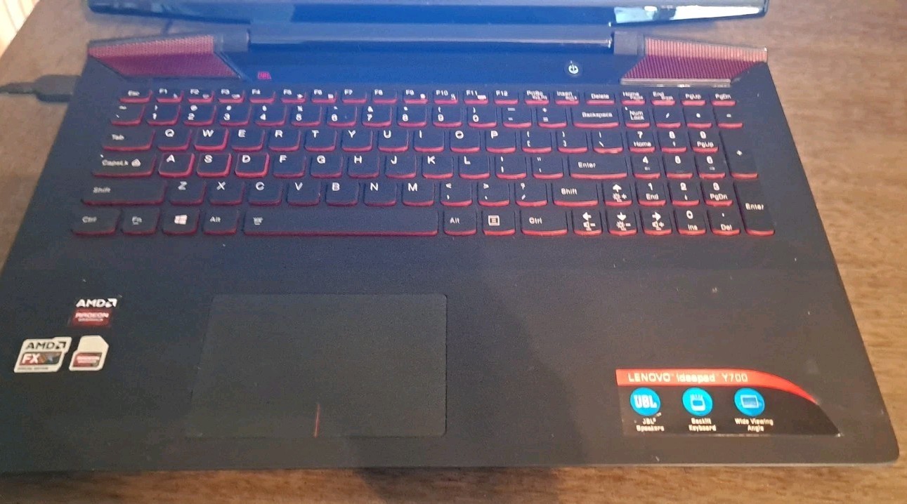 Lenovo Y700-15ACZ Ideapad 80NY Gaming Laptop Keypad Lights Up Red Read All Photo