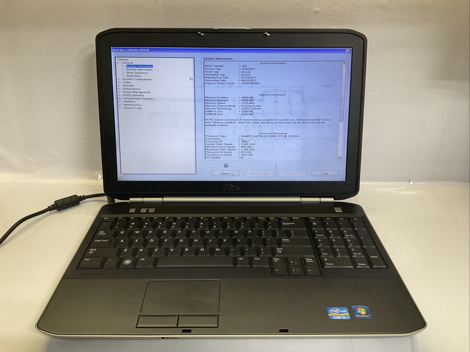 Dell Latitude E5520 | i5-2nd Gen | Powers On(J9)