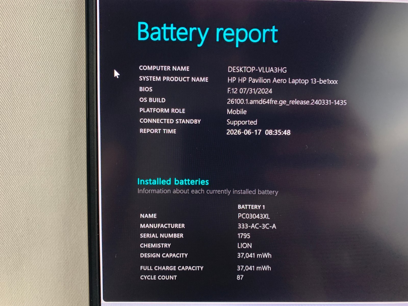 HP Pavilion Aero 13z-be100, AMD Ryzen 5 2.3GHz, 8GB RAM, 256GB SSD, Wifi Issue