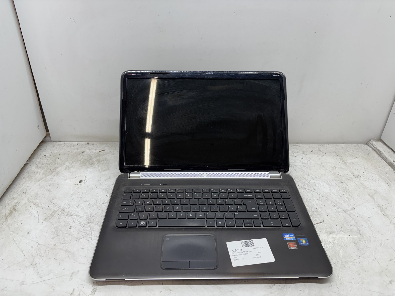 HP Pavilion dv7 Notebook Intel Core i5-2410M 8GB NO HDD NO BAT