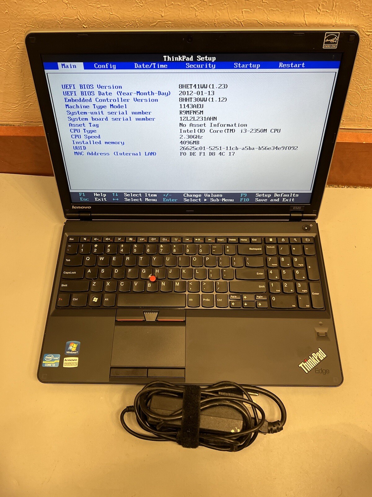 LENOVO THINKPAD EDGE E520 15.6″ Core i3-2350M 4GB RAM 500GB WEBCAM BLUETOOTH