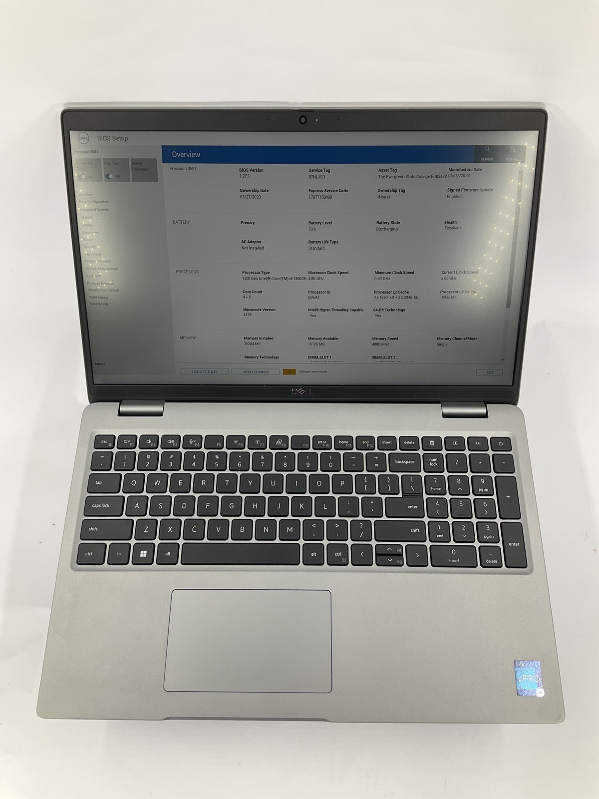 Dell Precision 3581 15.6″ Core i5-13600H 512GB 16GB B Win 11 Pro