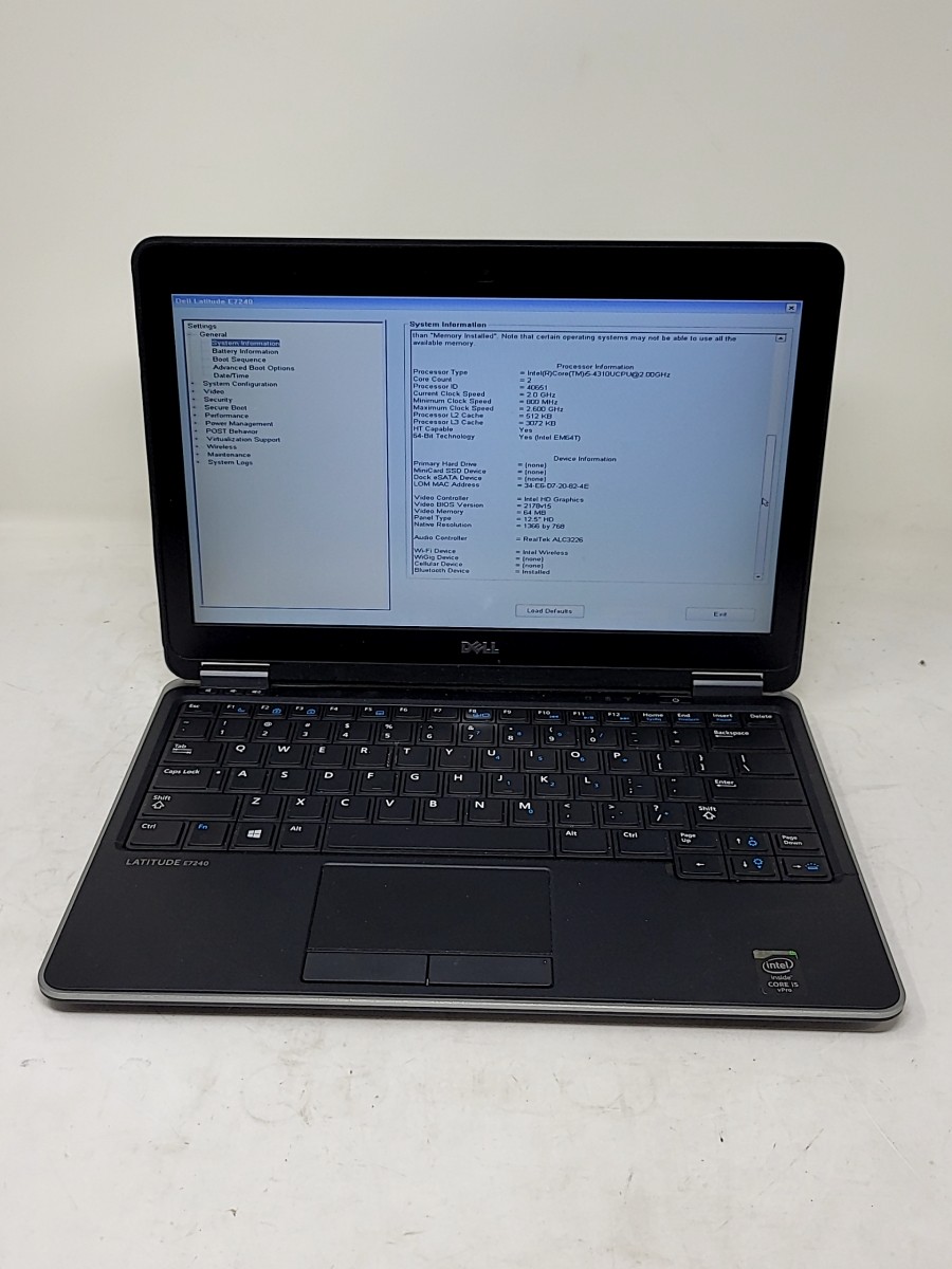 DELL LATITUDE E7240 Laptop Intel Core I5-4310U 8GB SEE NOTES