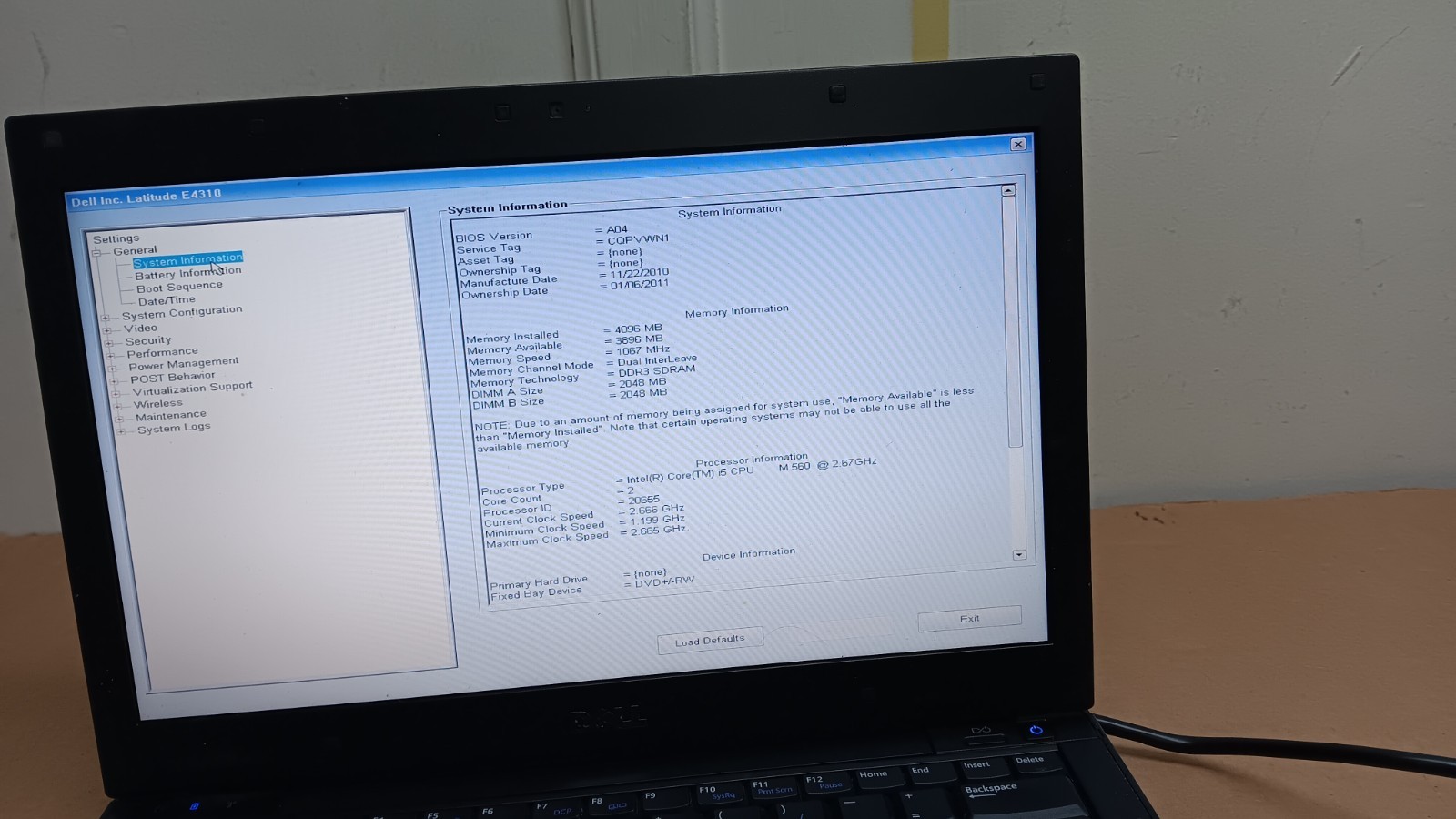 Dell Latitude E4310 Laptop intel Core I5 M560 @ 2.67GHz 4GB RAM 13.3″ LCD Screen