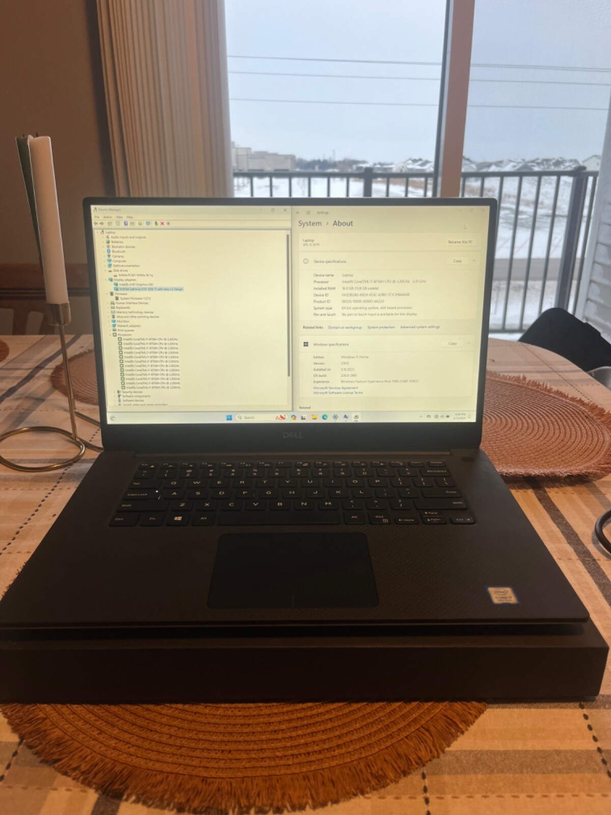 Dell XPS 15 9570 15.6″ Intel Core i7-8750H @ 2.20GHz – 16GB DDR4 – 512GB SSD